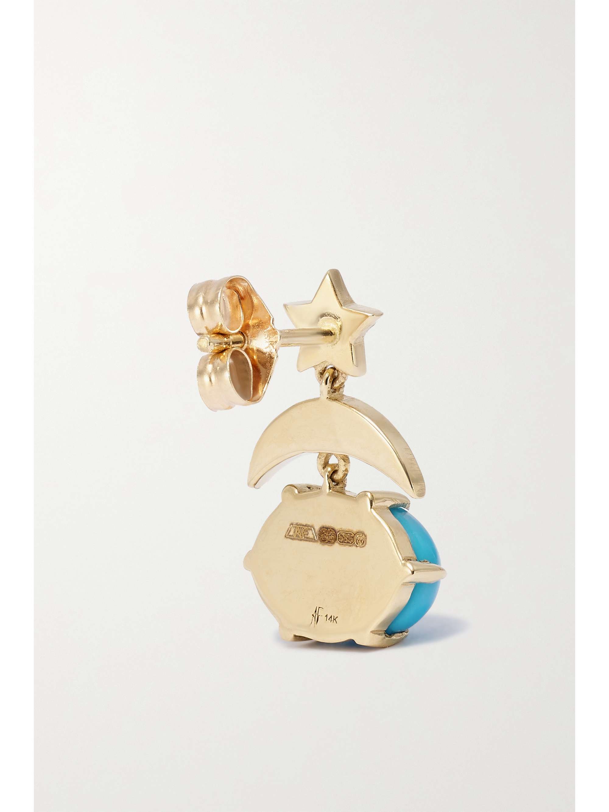 ANDREA FOHRMAN Mini Cosmo 14-karat gold, amethyst and diamond earrings