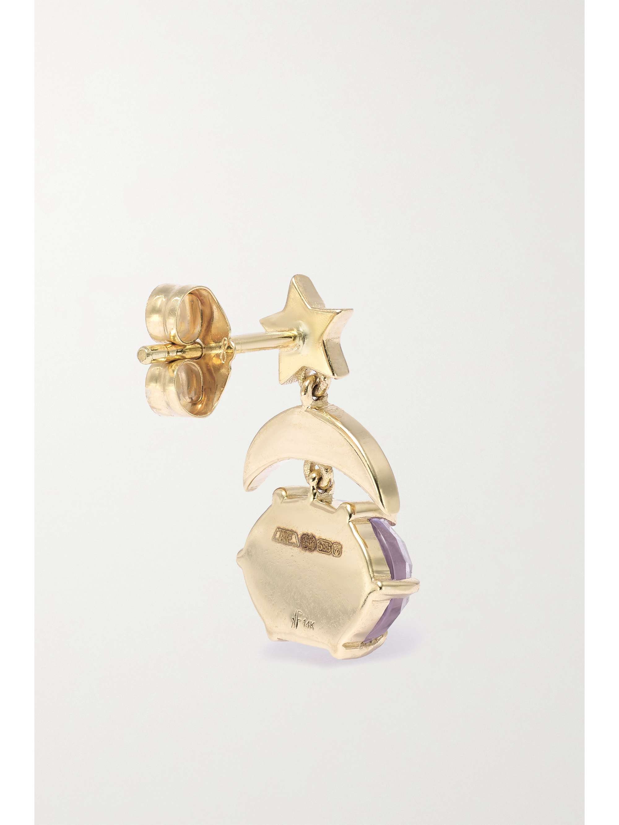 ANDREA FOHRMAN Mini Cosmo 14-karat gold, amethyst and diamond earrings