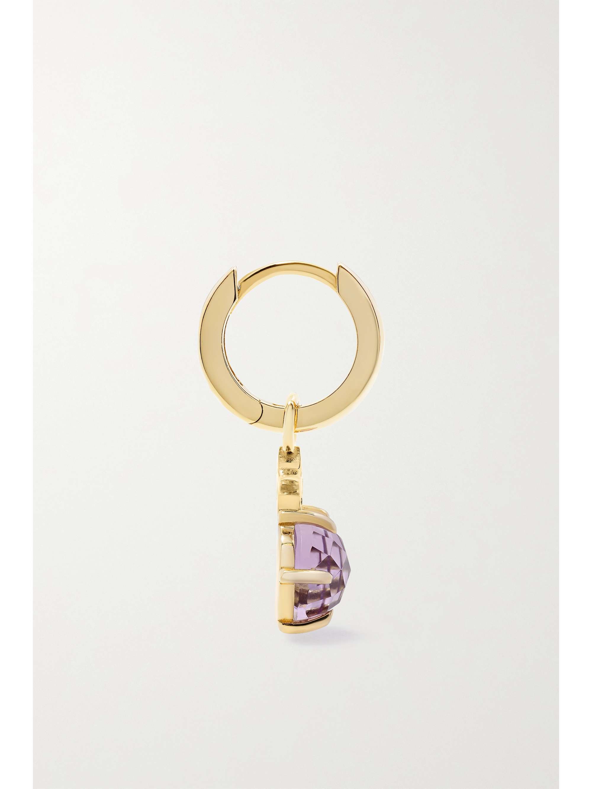 ANDREA FOHRMAN Mini Cosmo 14-karat gold, moonstone and diamond hoop earrings