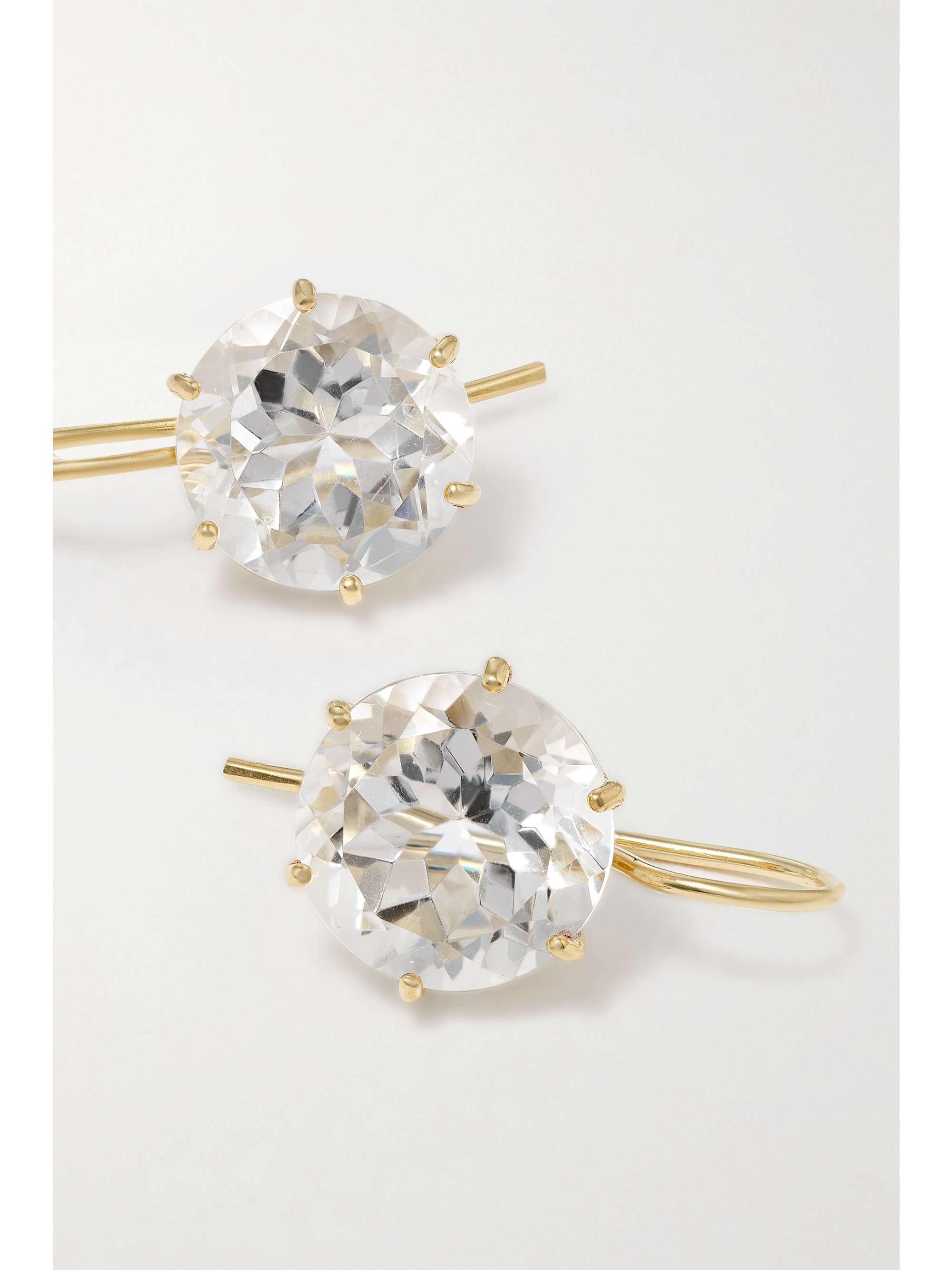ANDREA FOHRMAN 18-karat gold rock crystal earrings