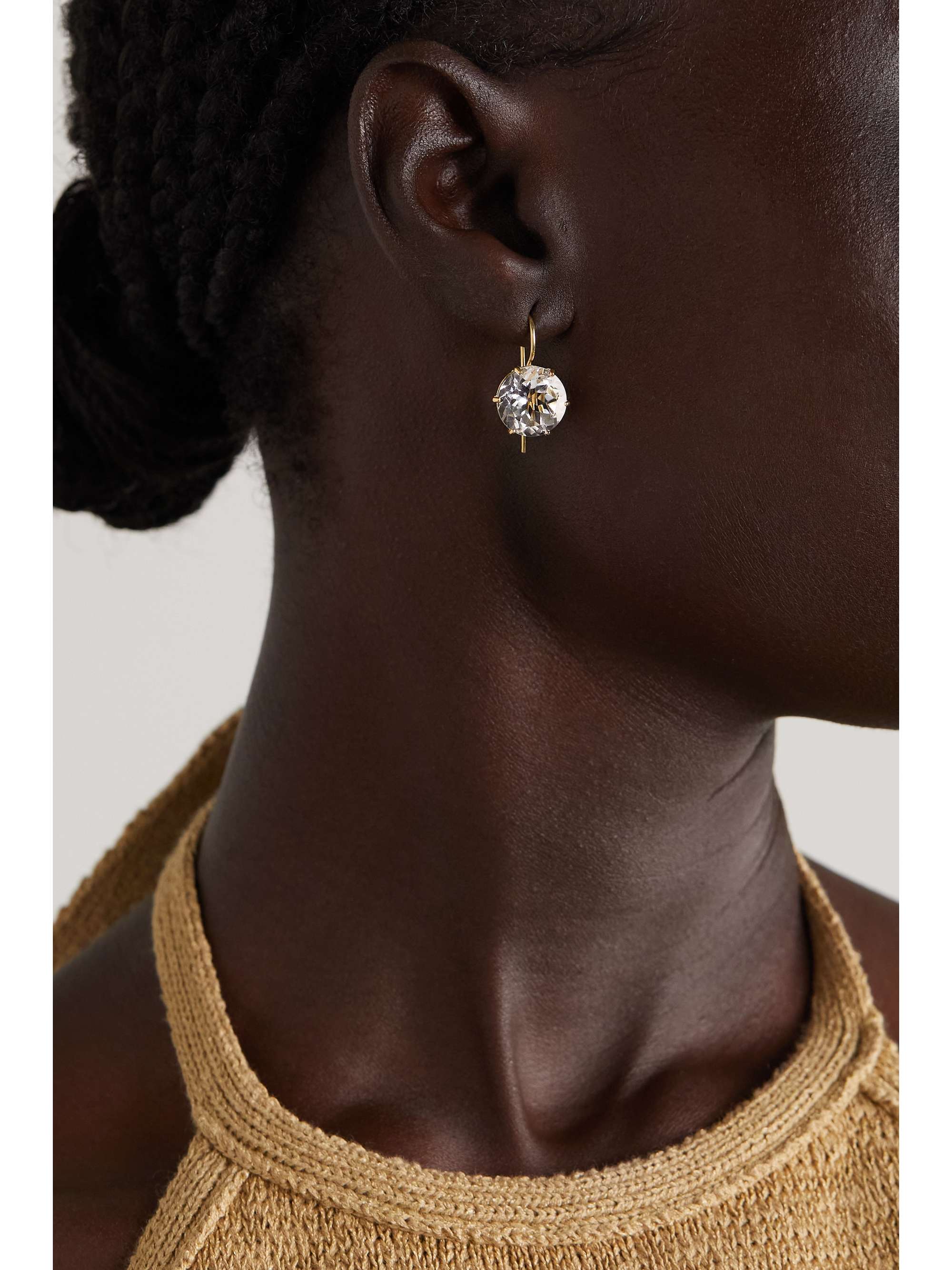 ANDREA FOHRMAN 18-karat gold rock crystal earrings