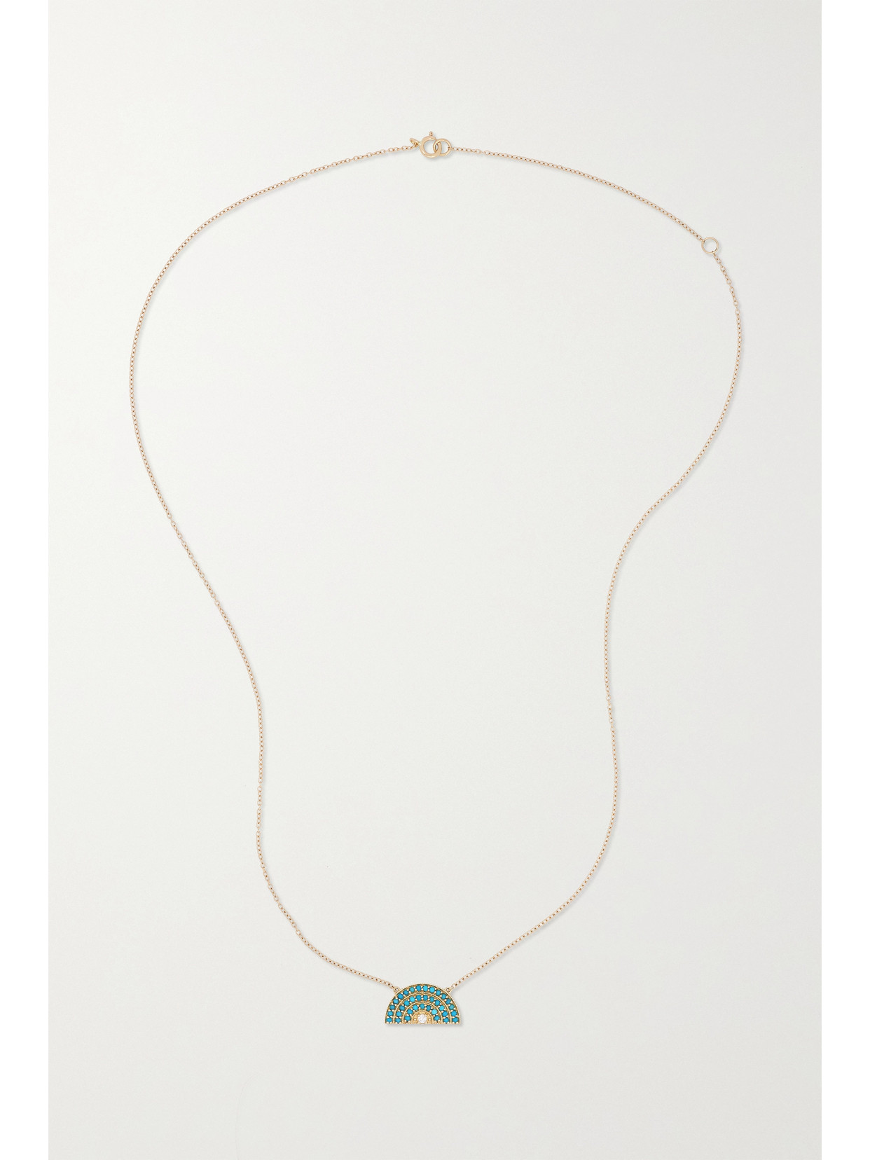 Andrea Fohrman 14-karat Gold, Turquoise And Diamond Necklace In Gold