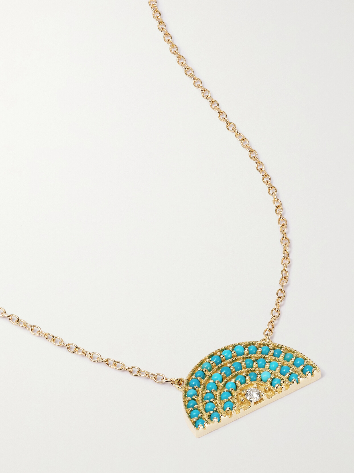 Andrea Fohrman 14-karat Gold, Turquoise And Diamond Necklace