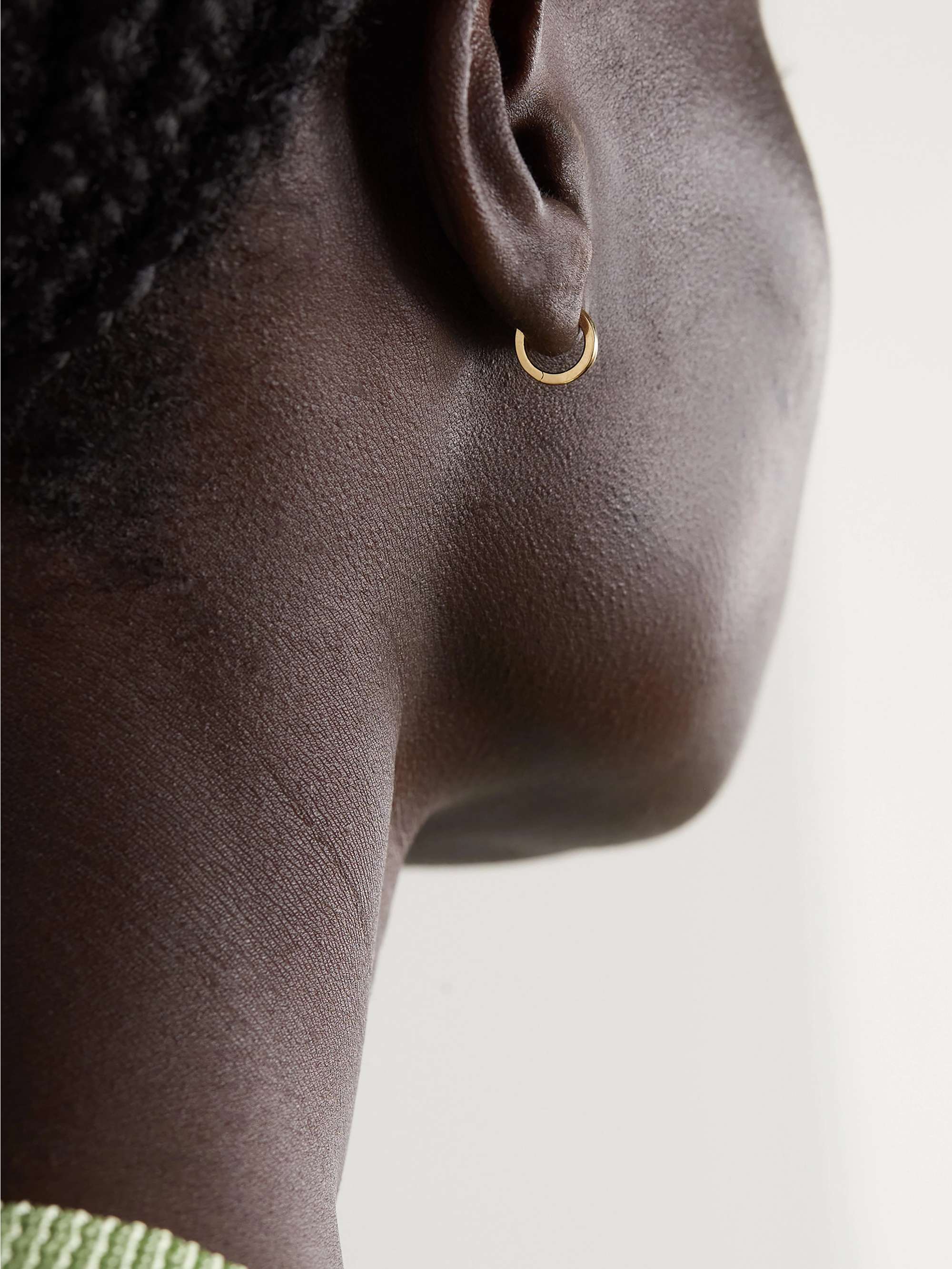 ANDREA FOHRMAN 18-karat and 14-karat gold multi-stone single hoop earring