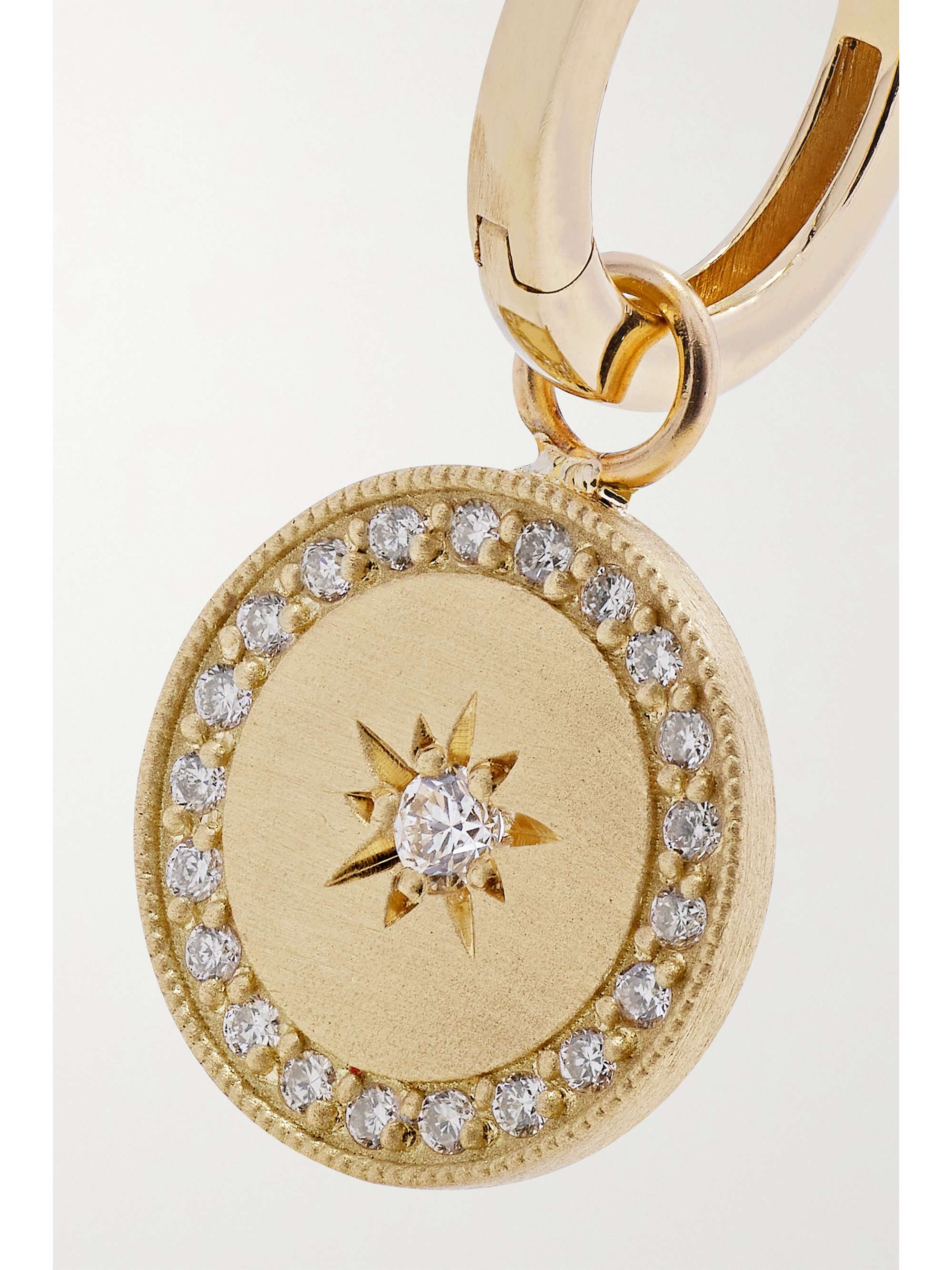ANDREA FOHRMAN 18-karat gold diamond single hoop earring