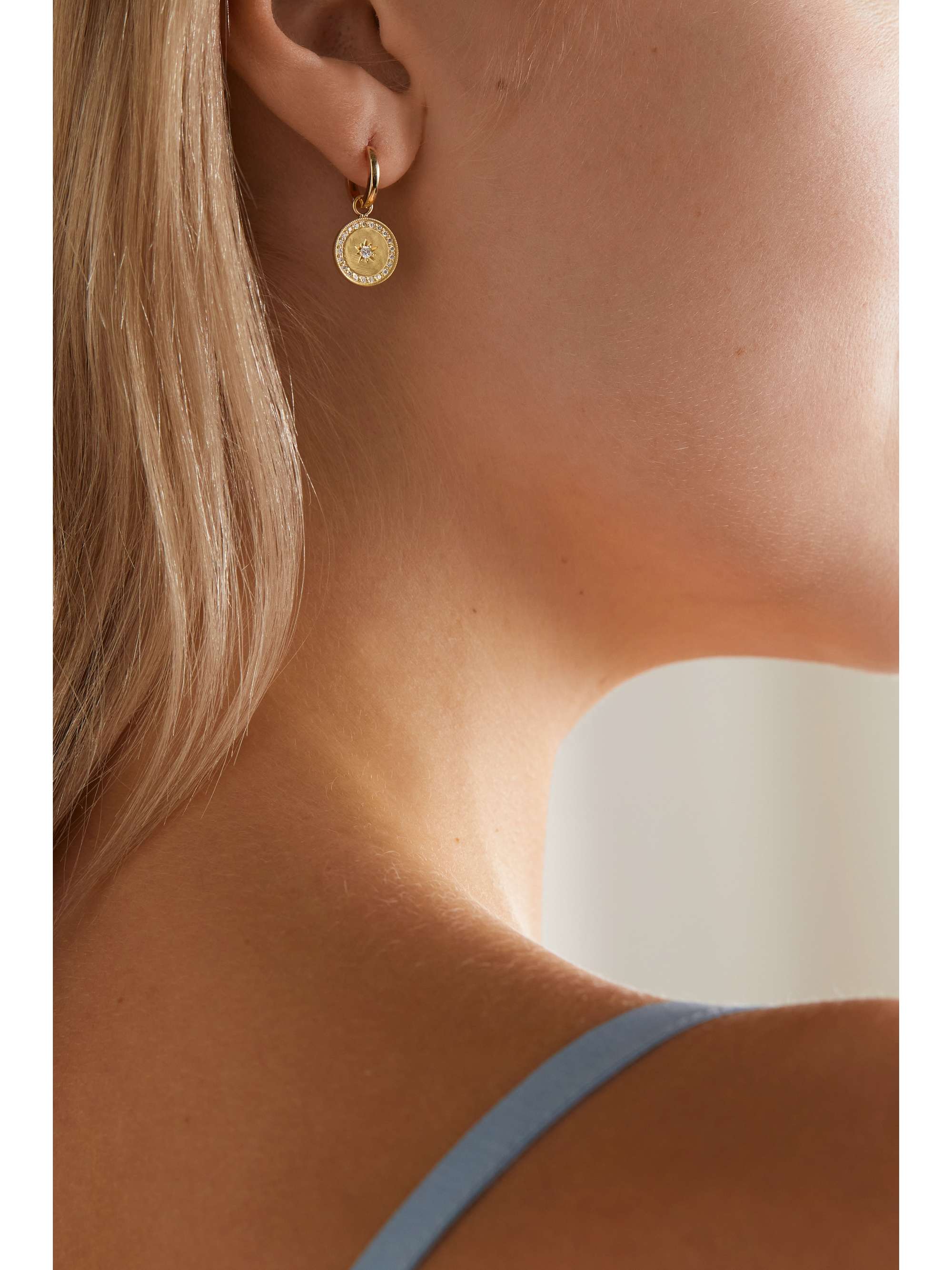 ANDREA FOHRMAN 18-karat gold diamond single hoop earring
