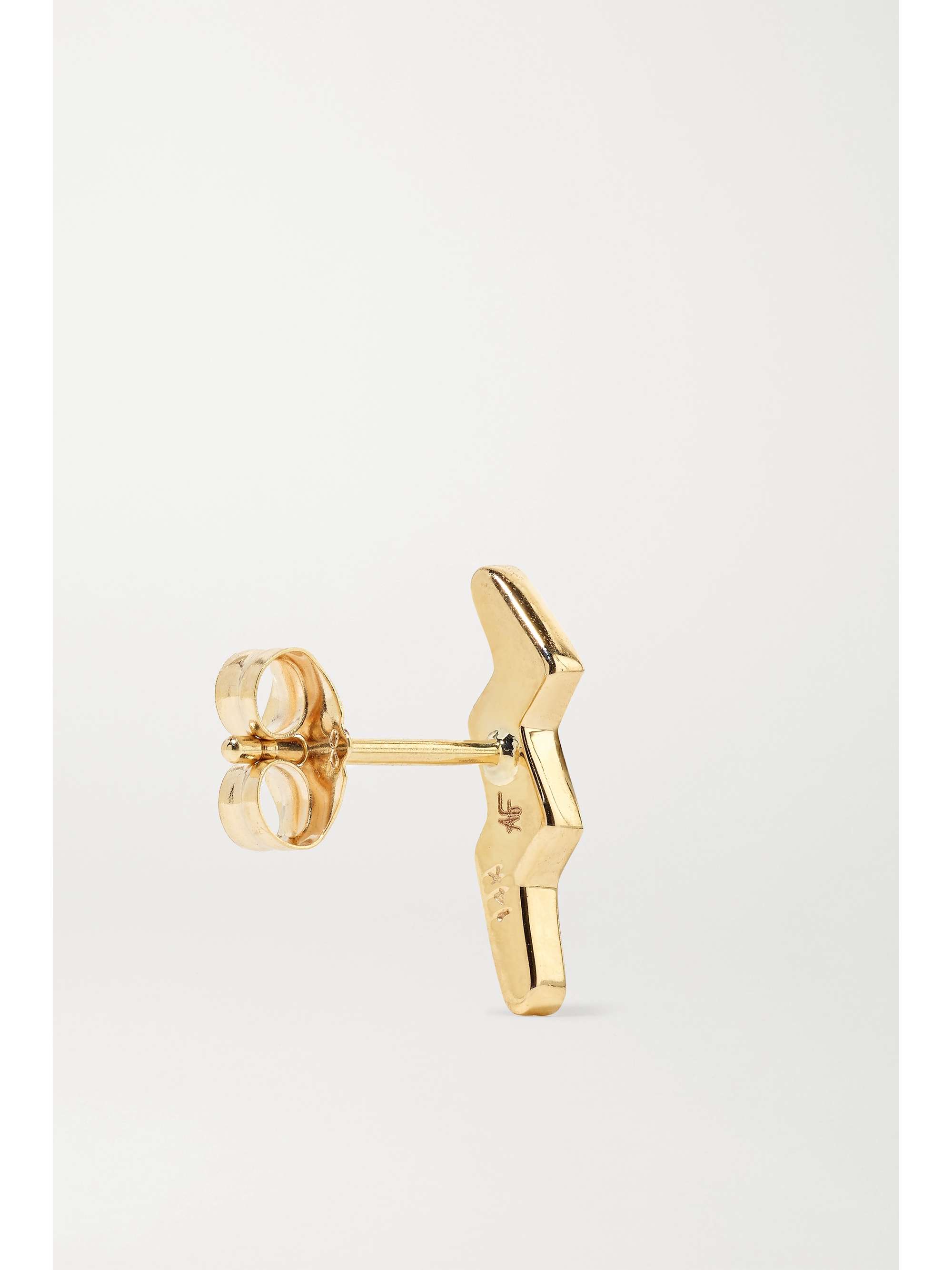 ANDREA FOHRMAN Mini Lightning Bolt 14-karat gold diamond single earring