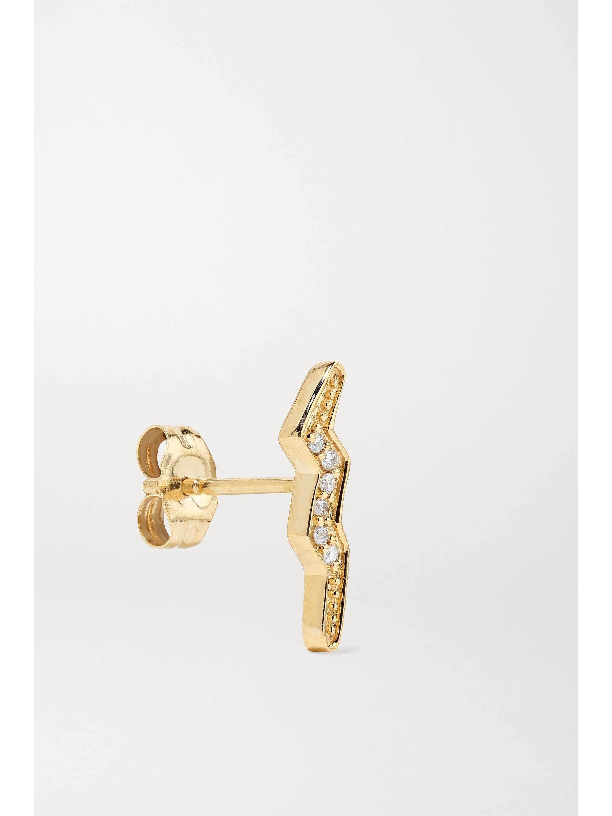 ANDREA FOHRMAN Mini Lightning Bolt 14-karat gold diamond single earring