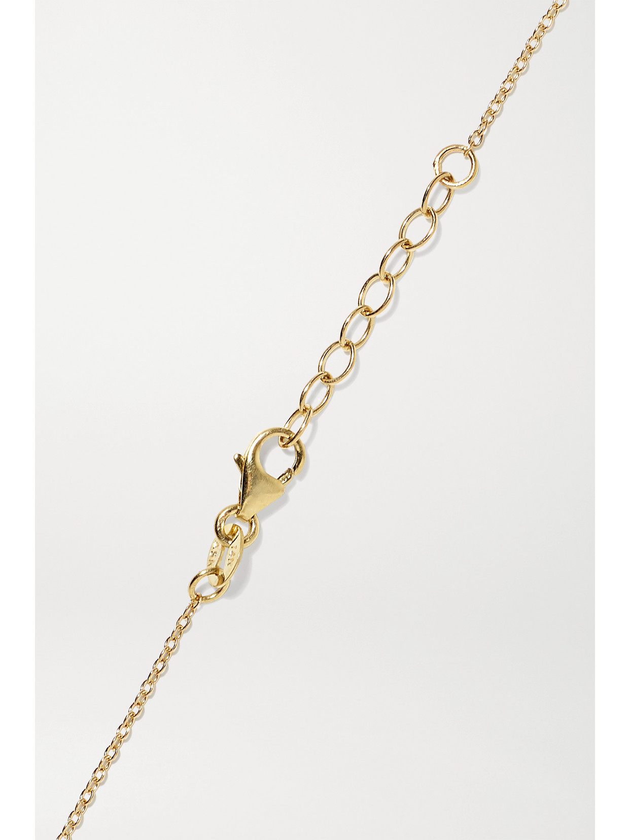 ANDREA FOHRMAN SINGLE ROW RAINBOW 14-KARAT GOLD MULTI-STONE ANKLET