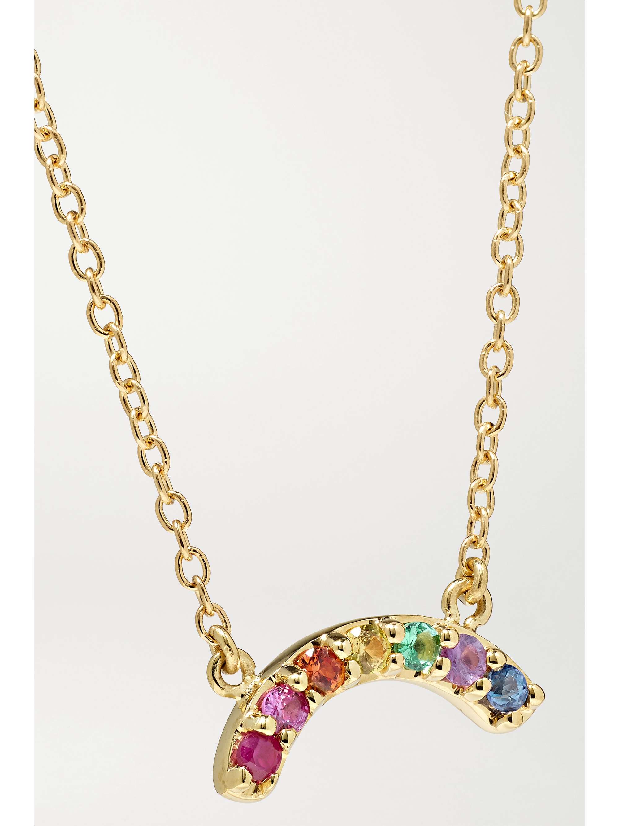 ANDREA FOHRMAN Single Row Rainbow 14-karat gold multi-stone anklet