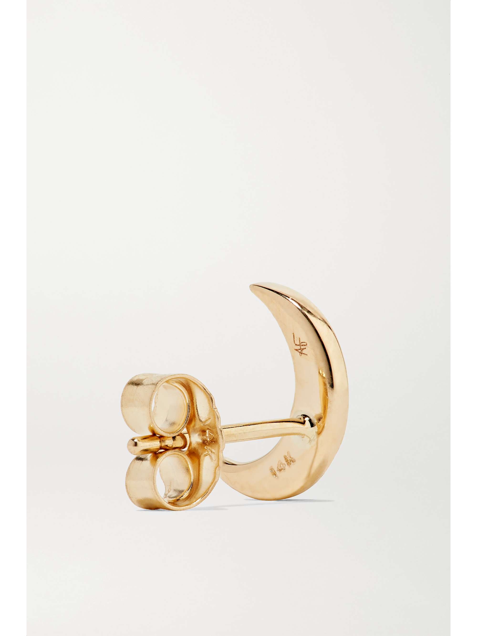 ANDREA FOHRMAN Mini Crescent 14-karat gold turquoise earring