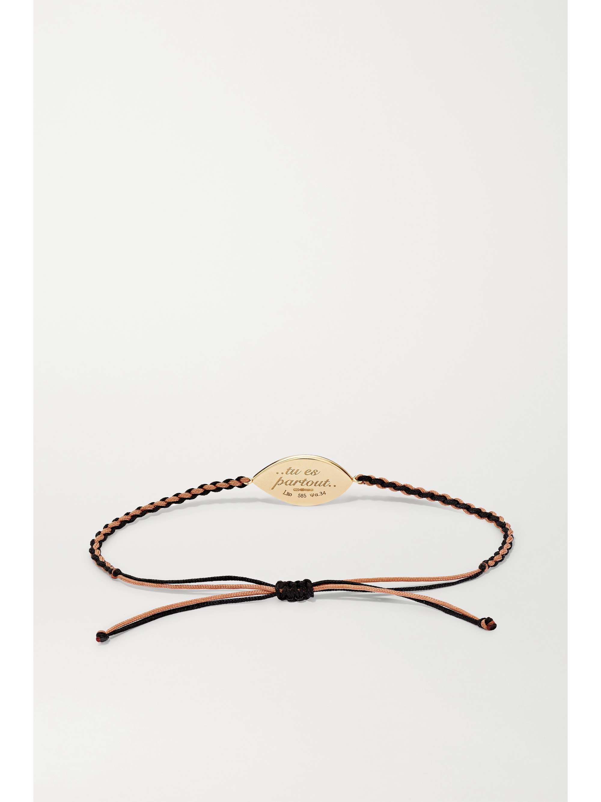 LITO Grand Bleu 14-karat rose gold, macramé and enamel bracelet