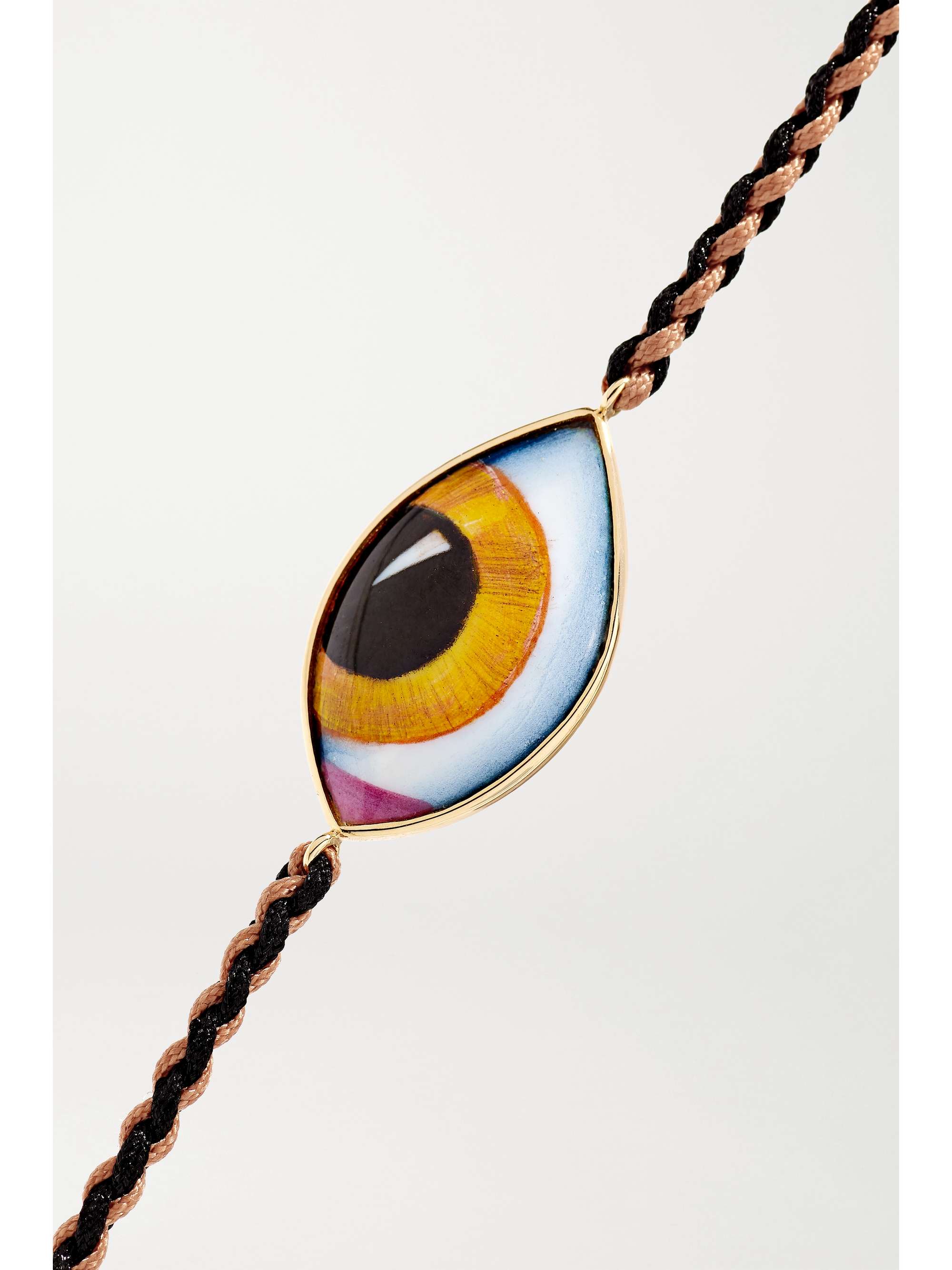 LITO Grand Bleu 14-karat rose gold, macramé and enamel bracelet