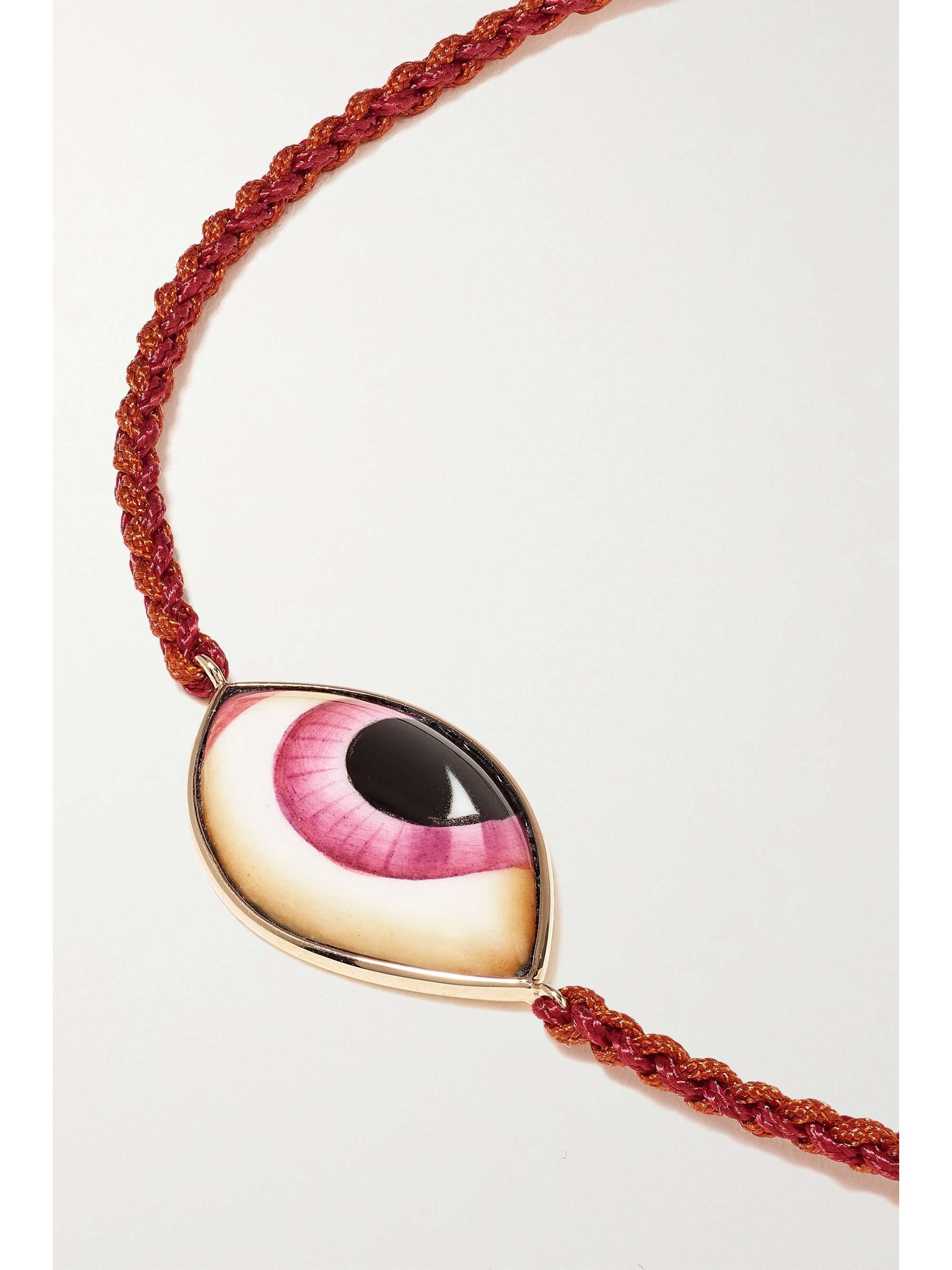 LITO Grand Bleu 14-karat rose gold, macramé and enamel bracelet