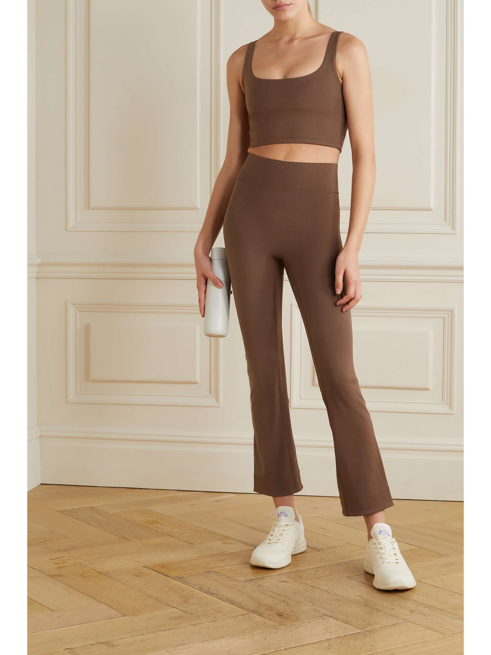 brown flared leggings