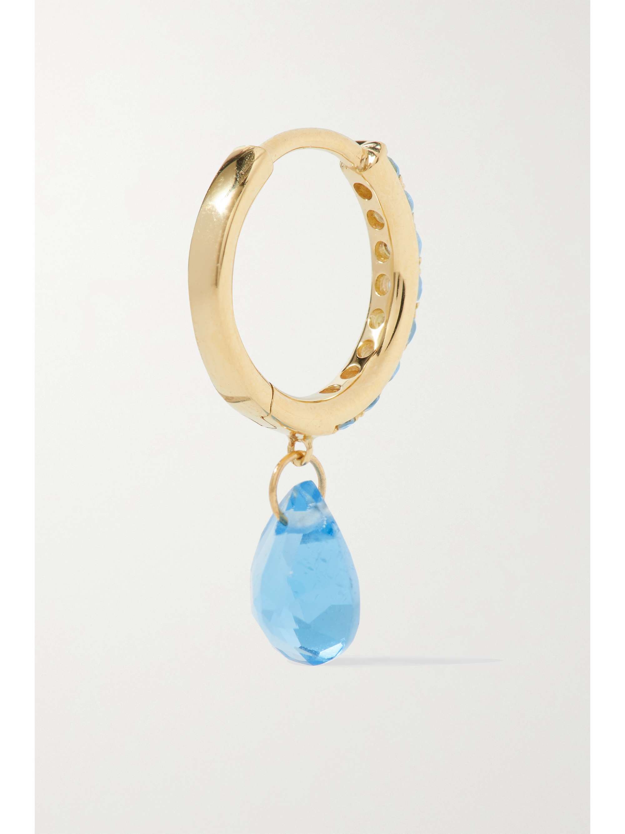 PERSÉE Gold crystal single hoop earring