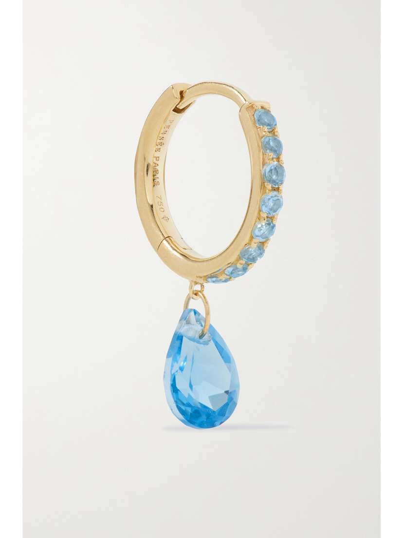 Persée Gold Crystal Single Hoop Earring