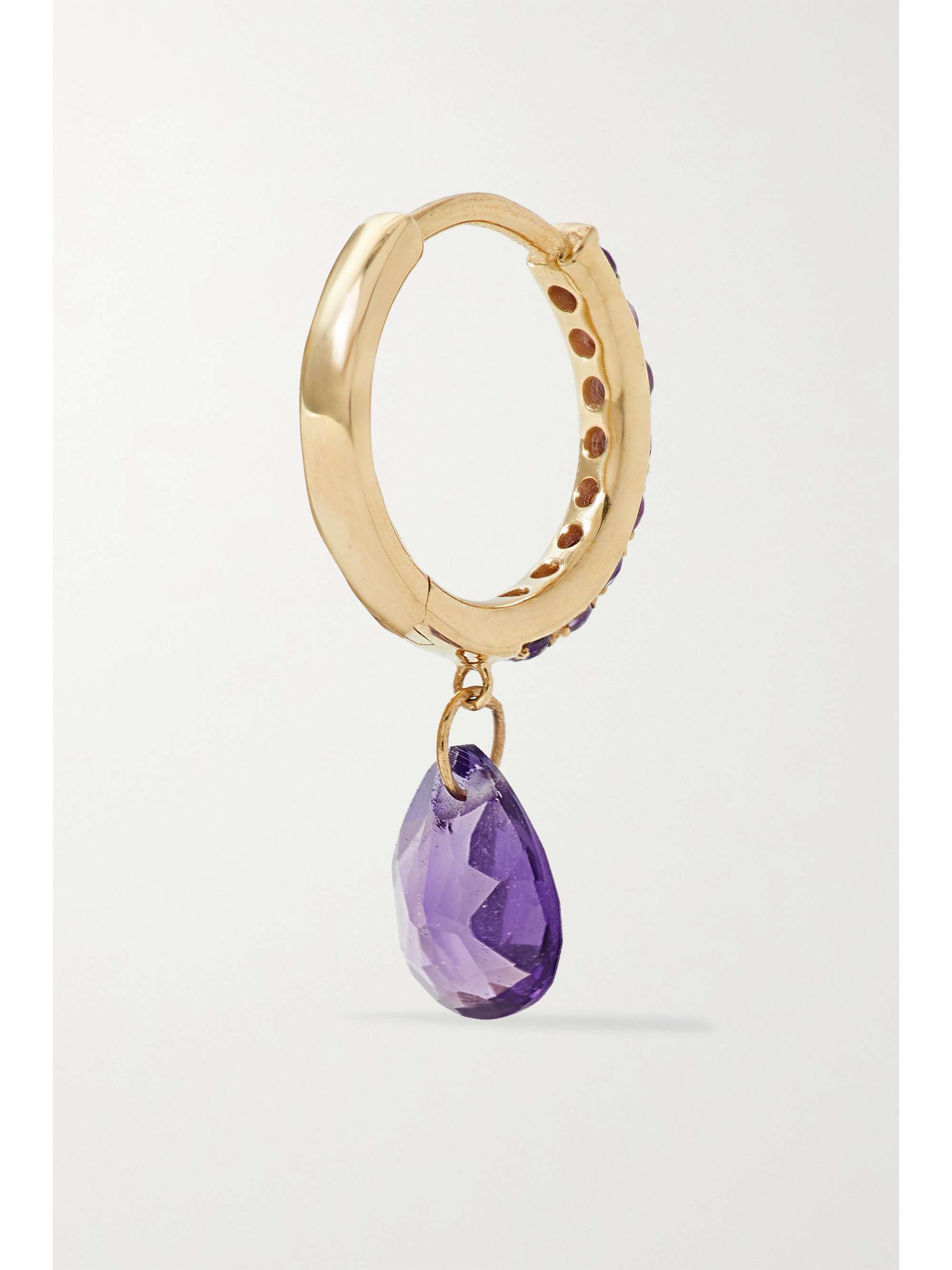 PERSÉE Gold crystal single hoop earring