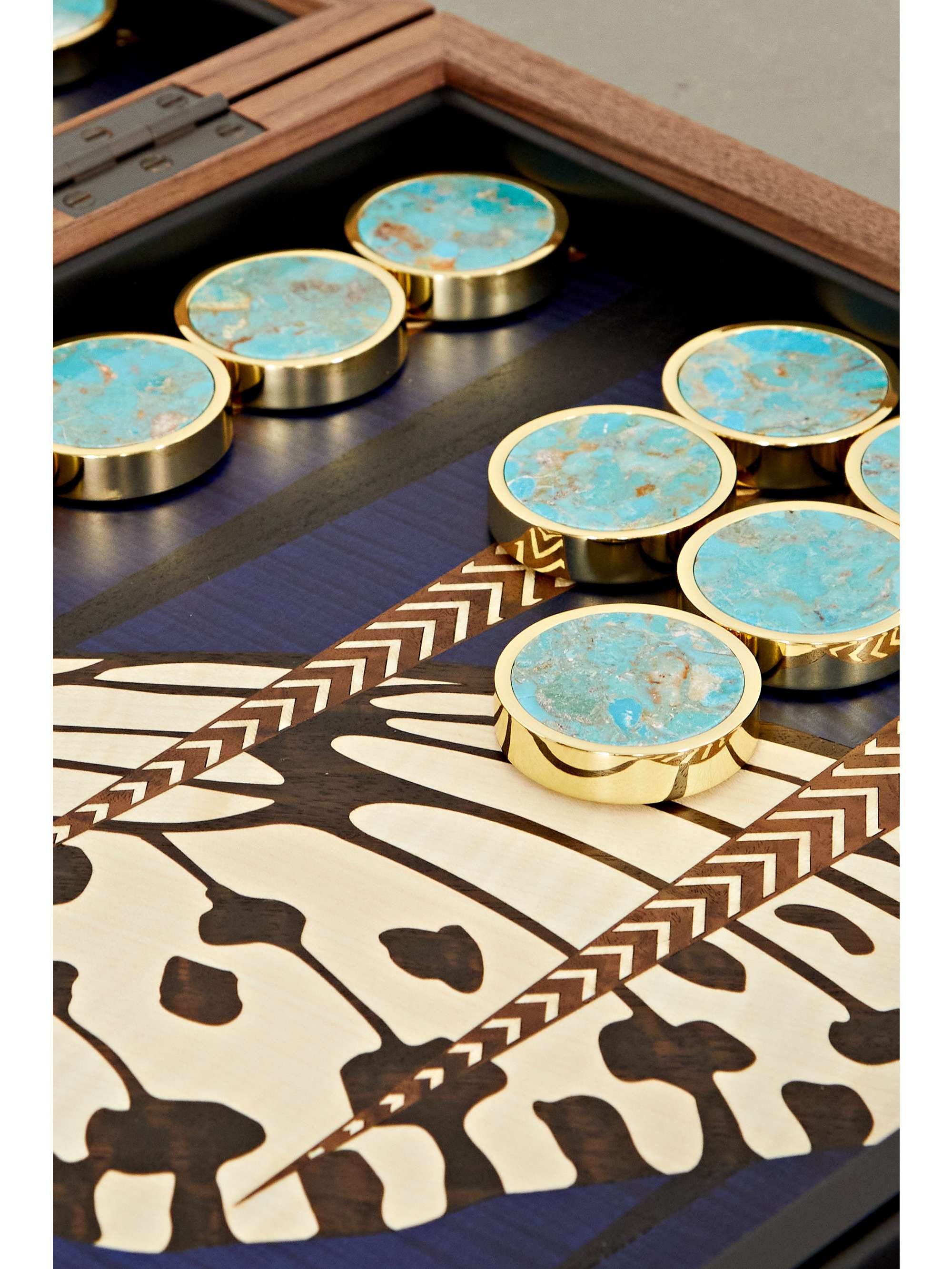 ALEXANDRA LLEWELLYN Tulip Travel textured-leather backgammon set