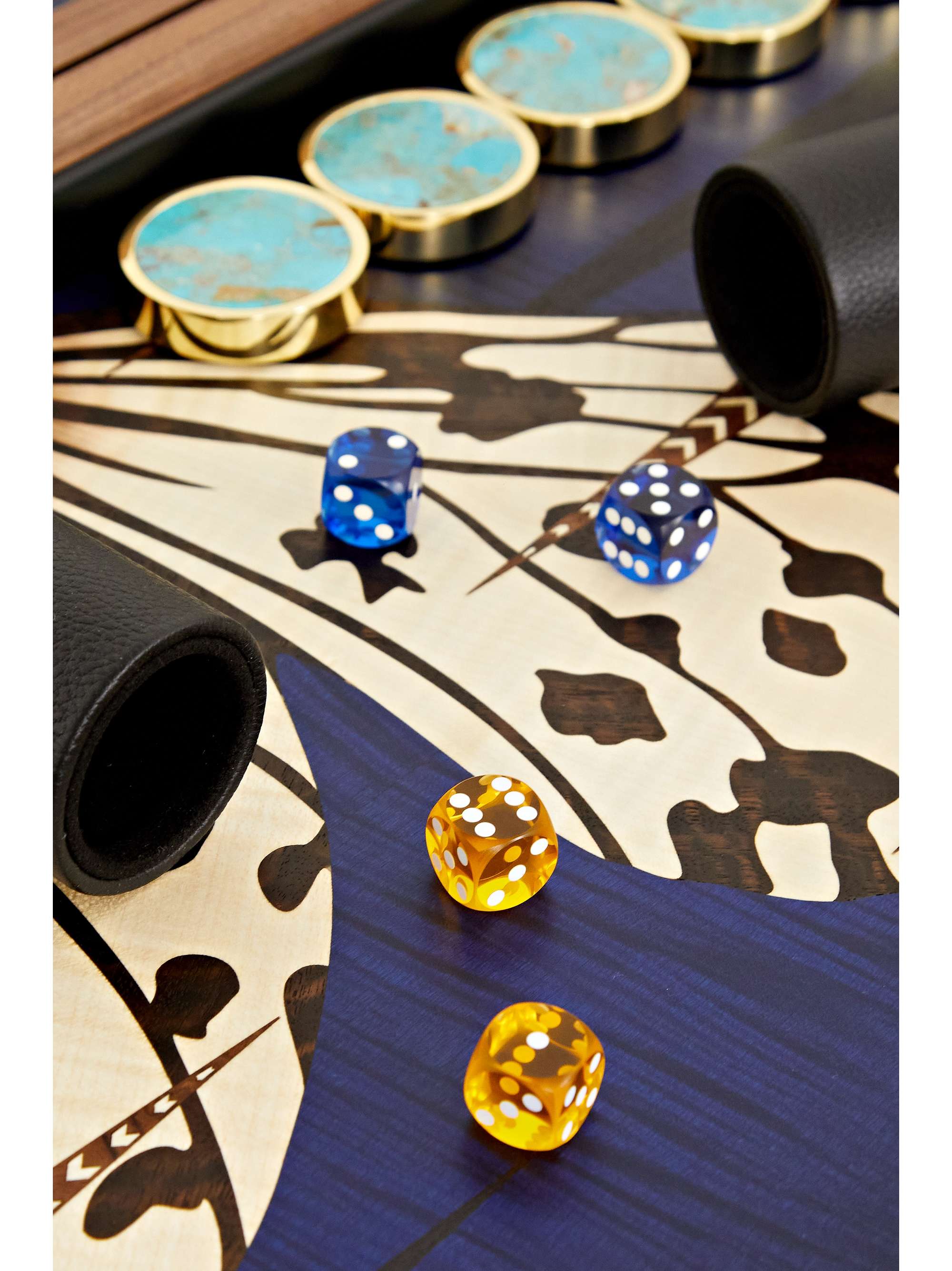 ALEXANDRA LLEWELLYN Tulip Travel textured-leather backgammon set