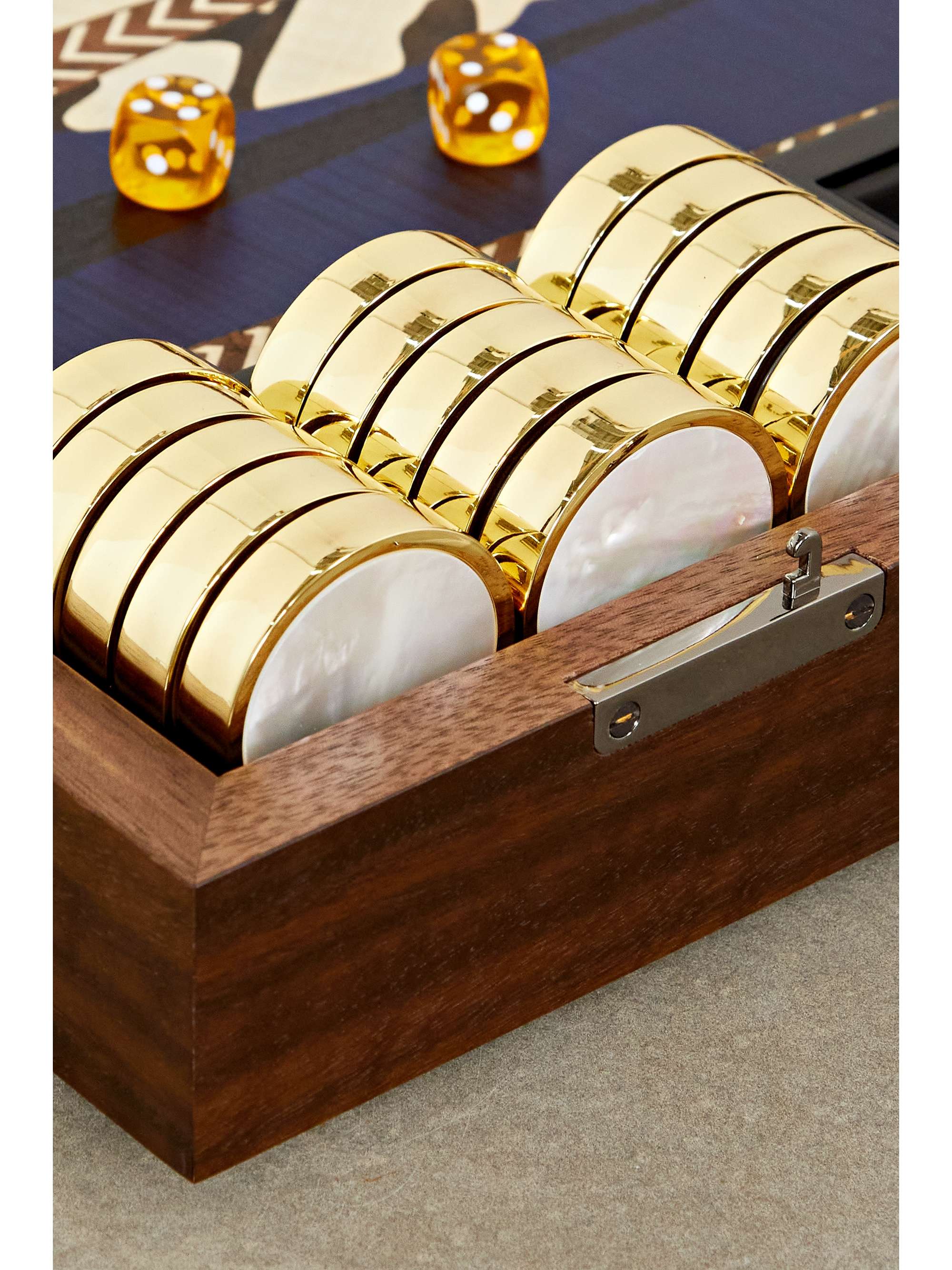 ALEXANDRA LLEWELLYN Tulip Travel textured-leather backgammon set