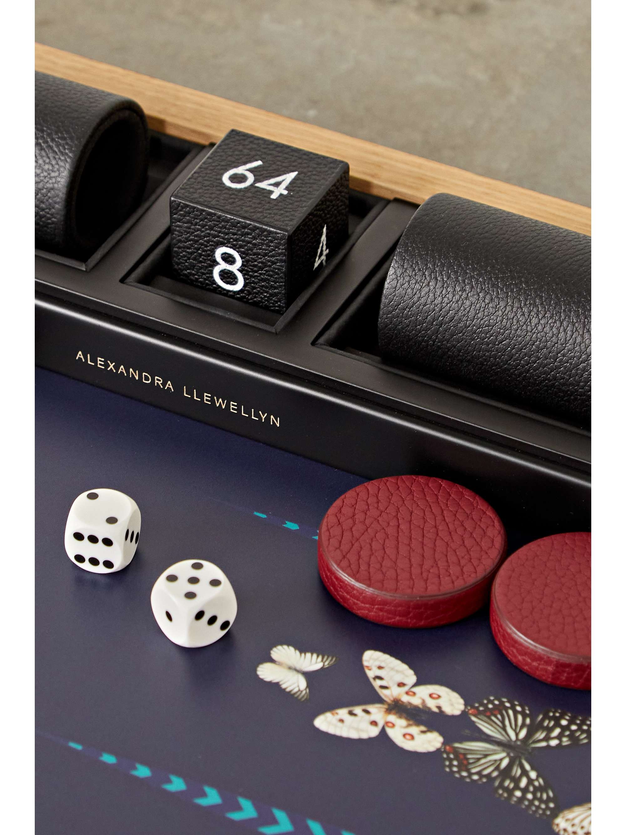 ALEXANDRA LLEWELLYN Tulip Travel textured-leather backgammon set