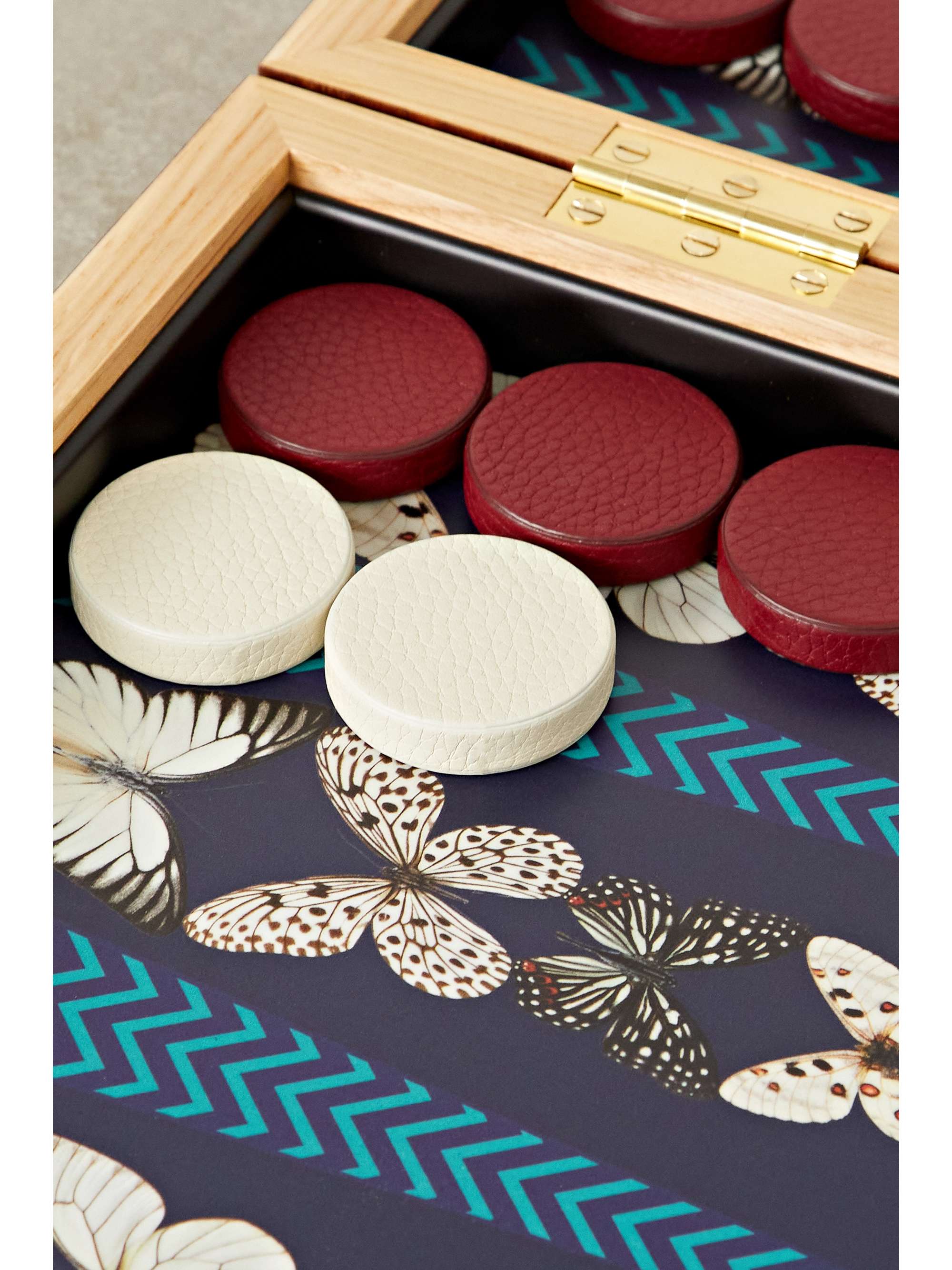 ALEXANDRA LLEWELLYN Tulip Travel textured-leather backgammon set