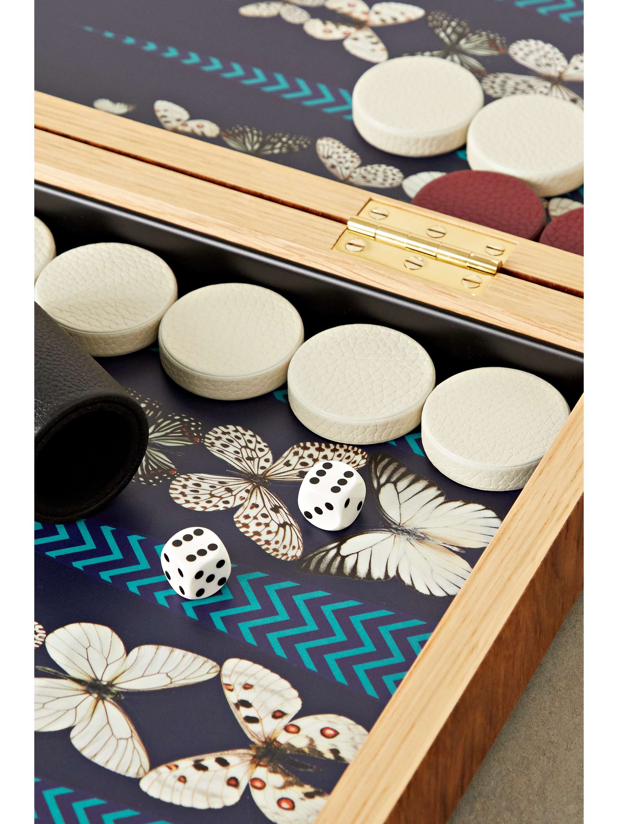 ALEXANDRA LLEWELLYN Tulip Travel textured-leather backgammon set