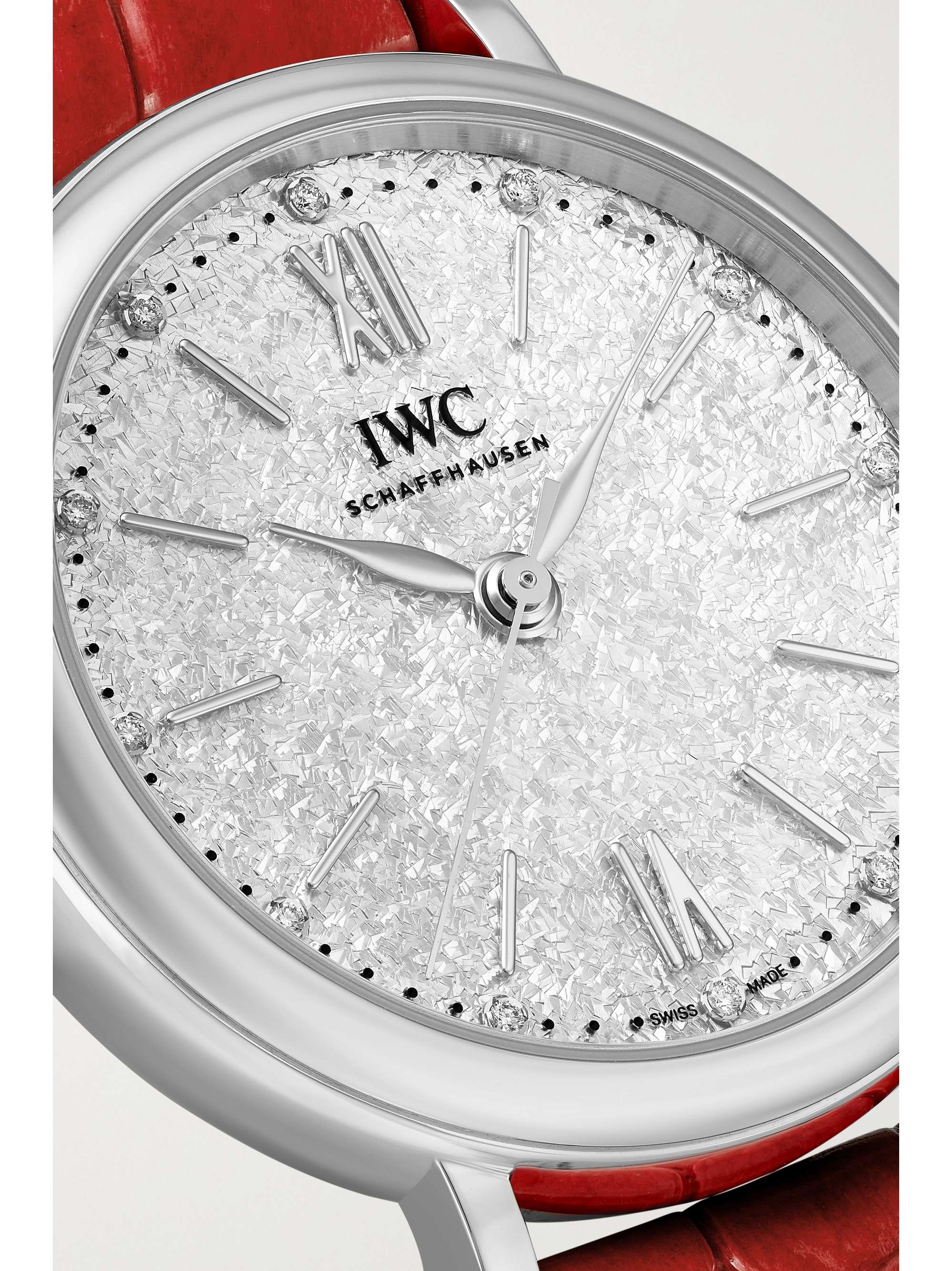 IWC SCHAFFHAUSEN Portofino Automatic 34mm stainless steel, alligator and diamond watch
