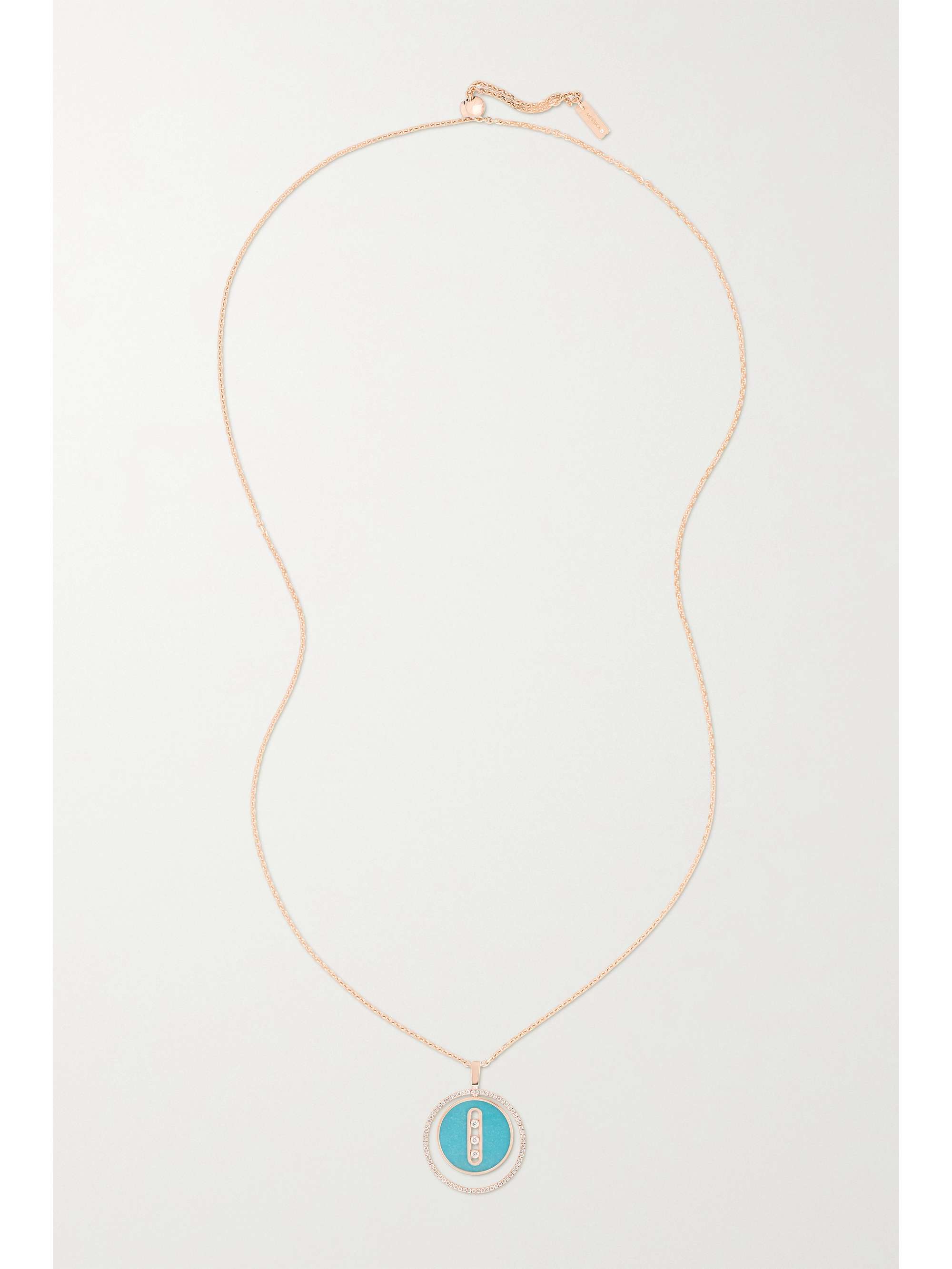 MESSIKA Lucky Move 18-karat rose gold, turquoise and diamond necklace