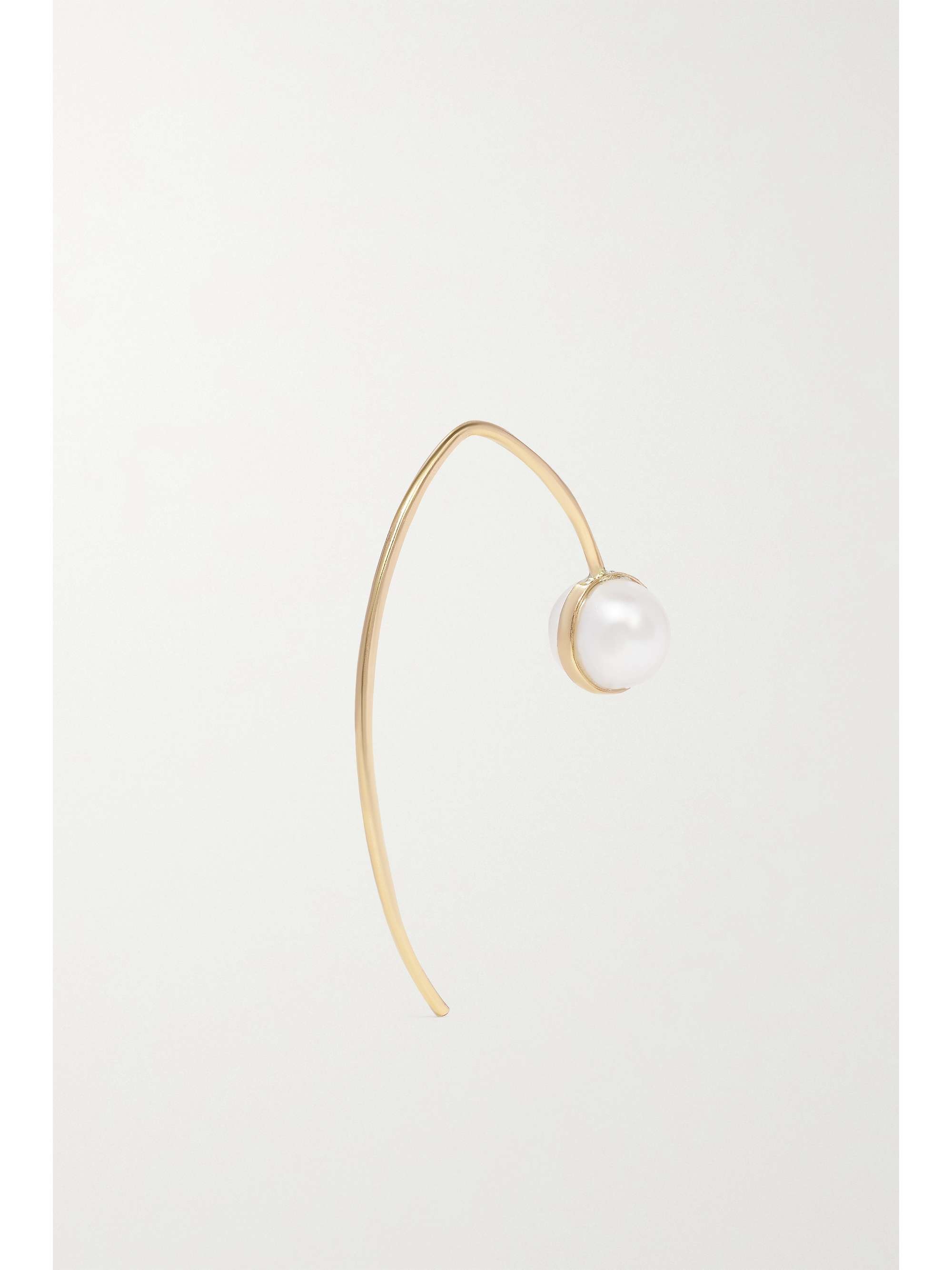 MELISSA JOY MANNING Wishbone 14-karat recycled gold pearl earrings