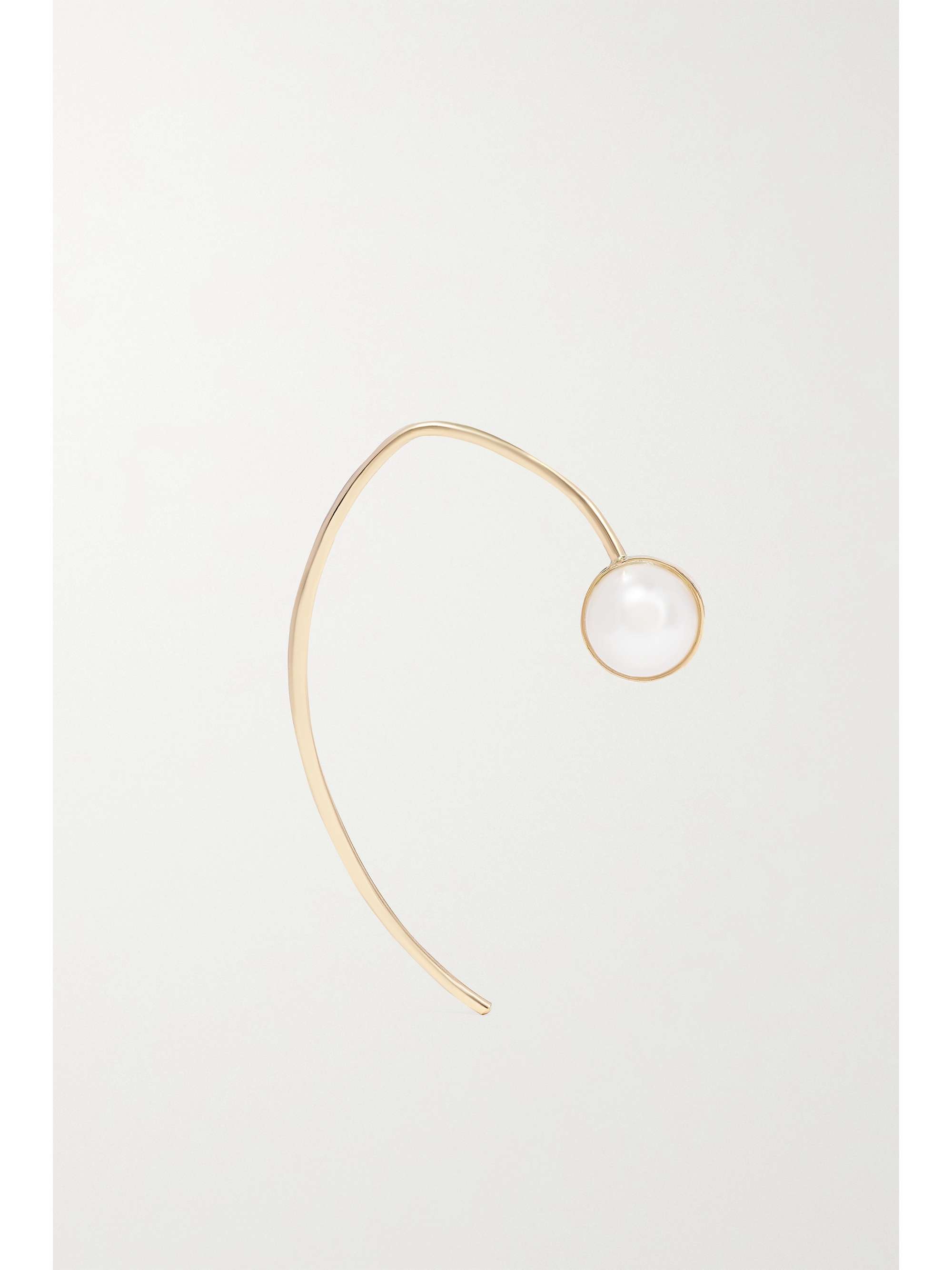 MELISSA JOY MANNING Wishbone 14-karat recycled gold pearl earrings
