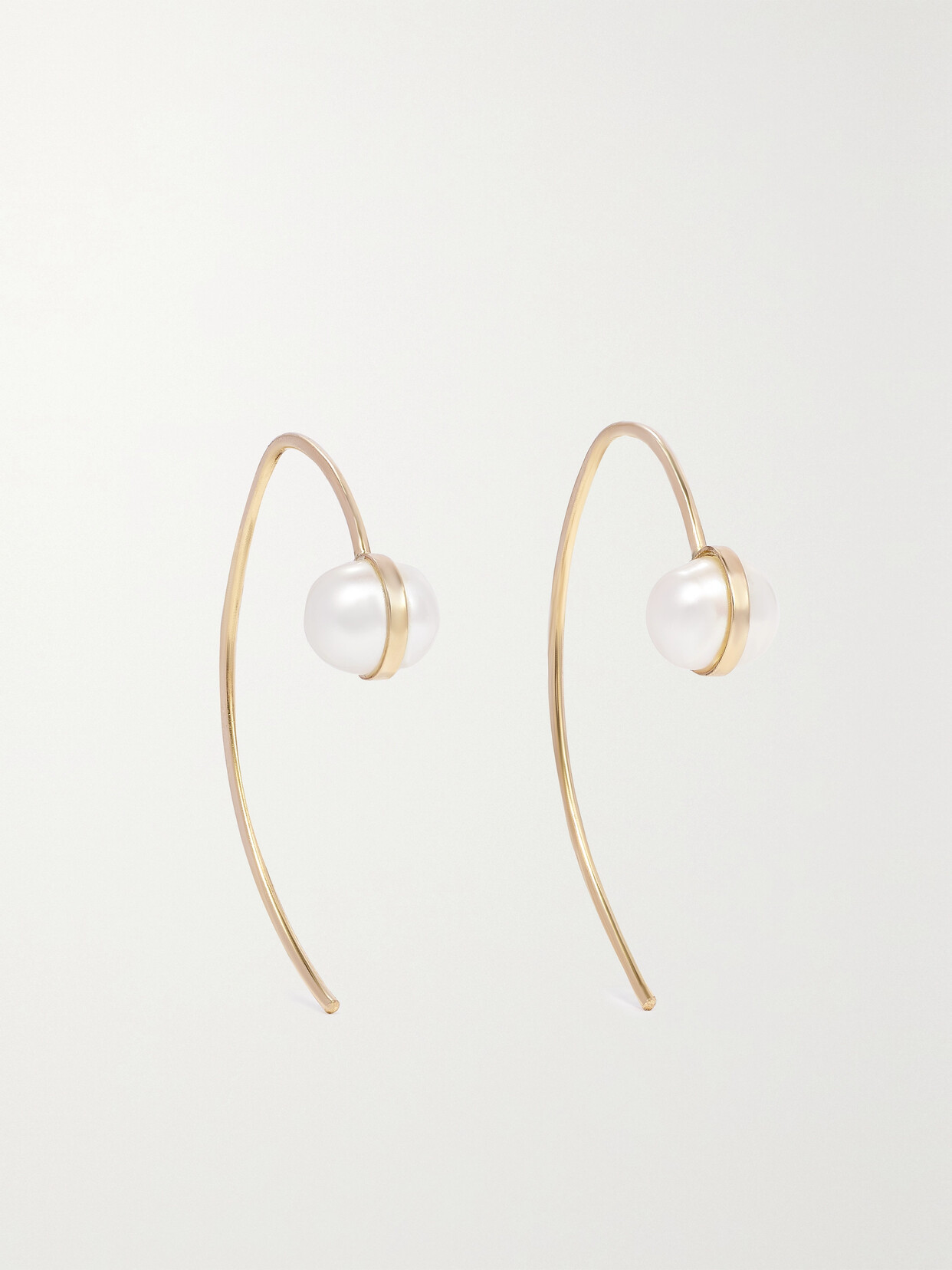 Melissa Joy Manning Wishbone 14-karat Recycled Gold Pearl Earrings