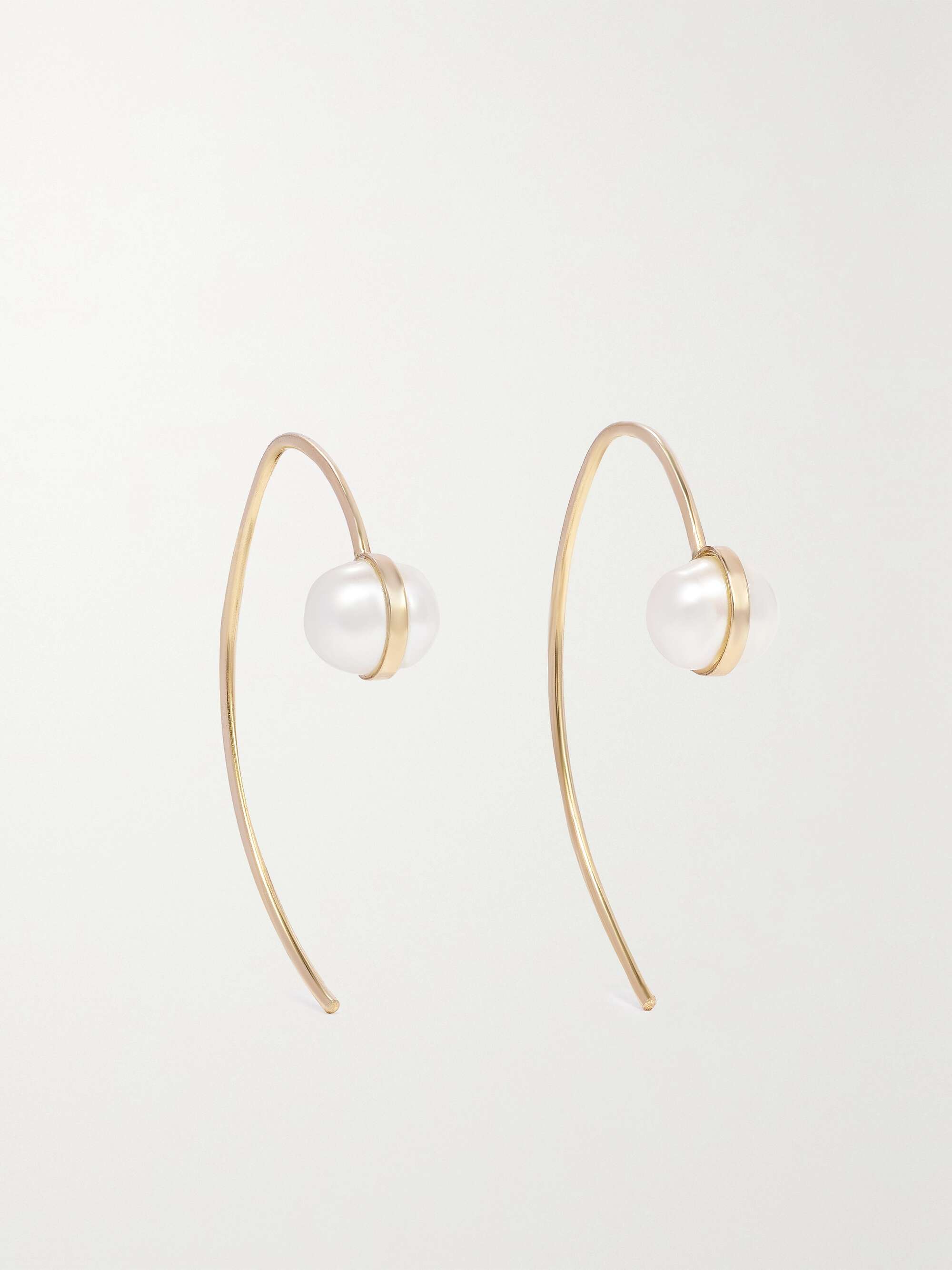 MELISSA JOY MANNING Wishbone 14-karat recycled gold pearl earrings ...