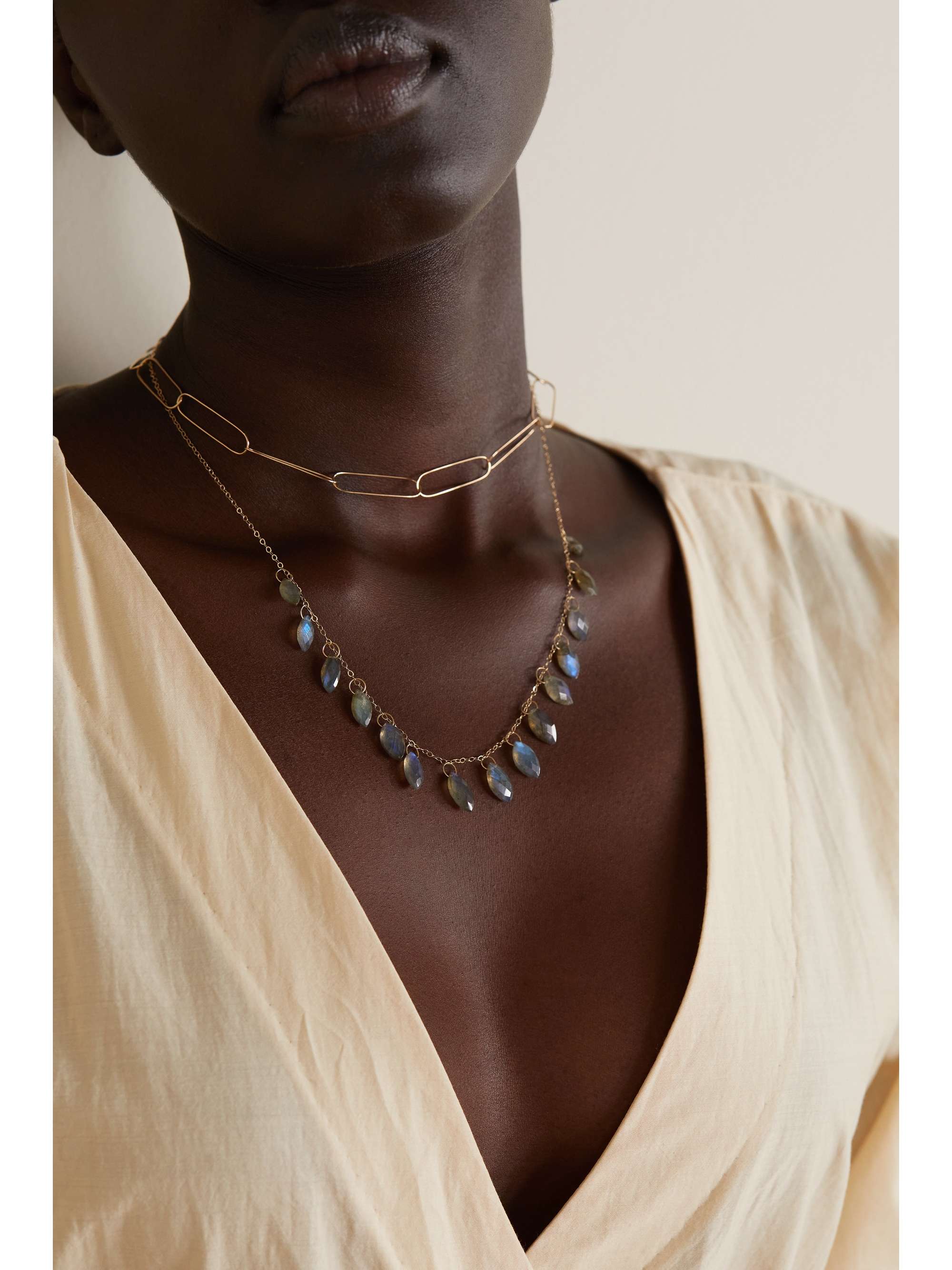 MELISSA JOY MANNING 14-karat recycled gold labradorite necklace