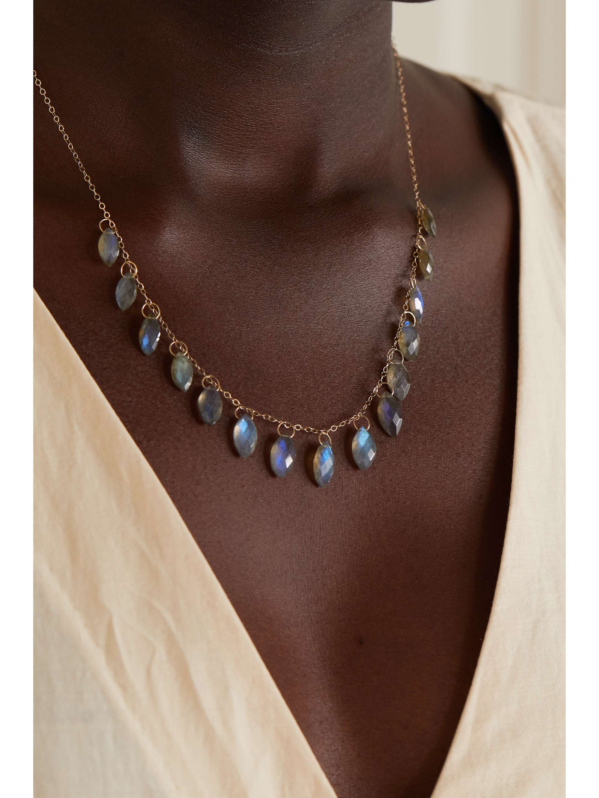 MELISSA JOY MANNING 14-karat recycled gold labradorite necklace