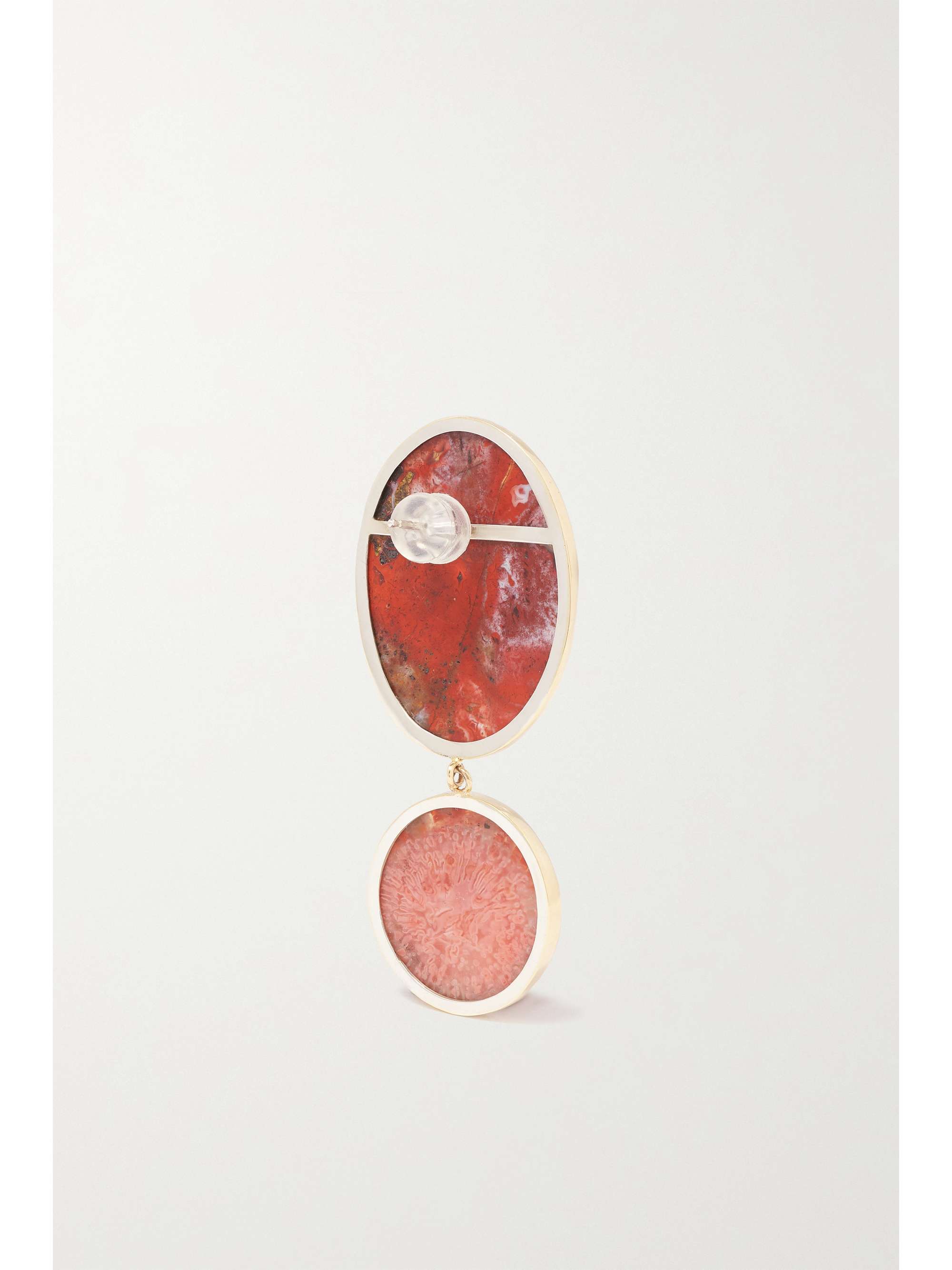 MELISSA JOY MANNING + NET SUSTAIN 14-karat gold and sterling silver, coral and jasper earrings