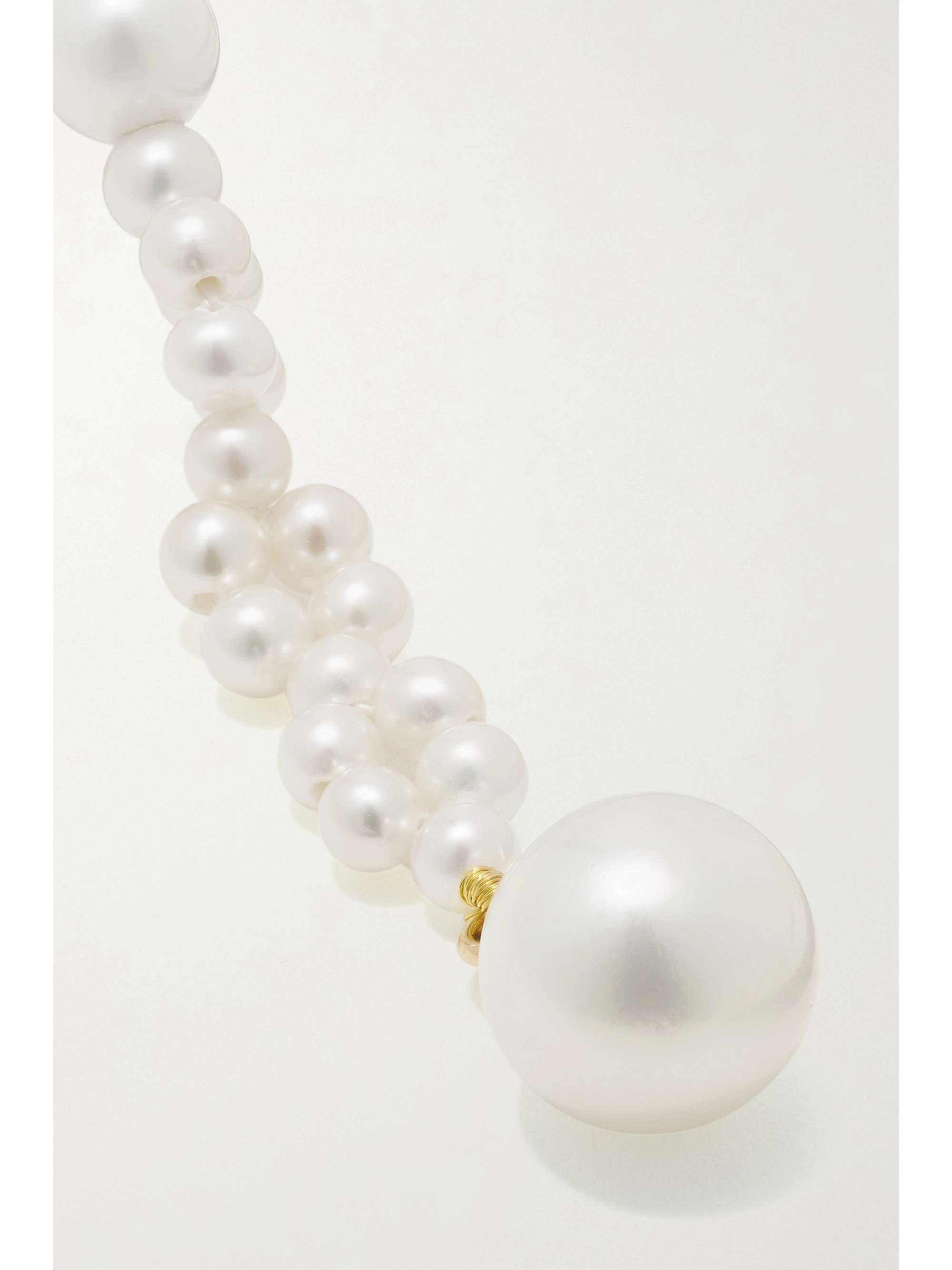 SOPHIE BILLE BRAHE Tressé 14-karat gold pearl earrings