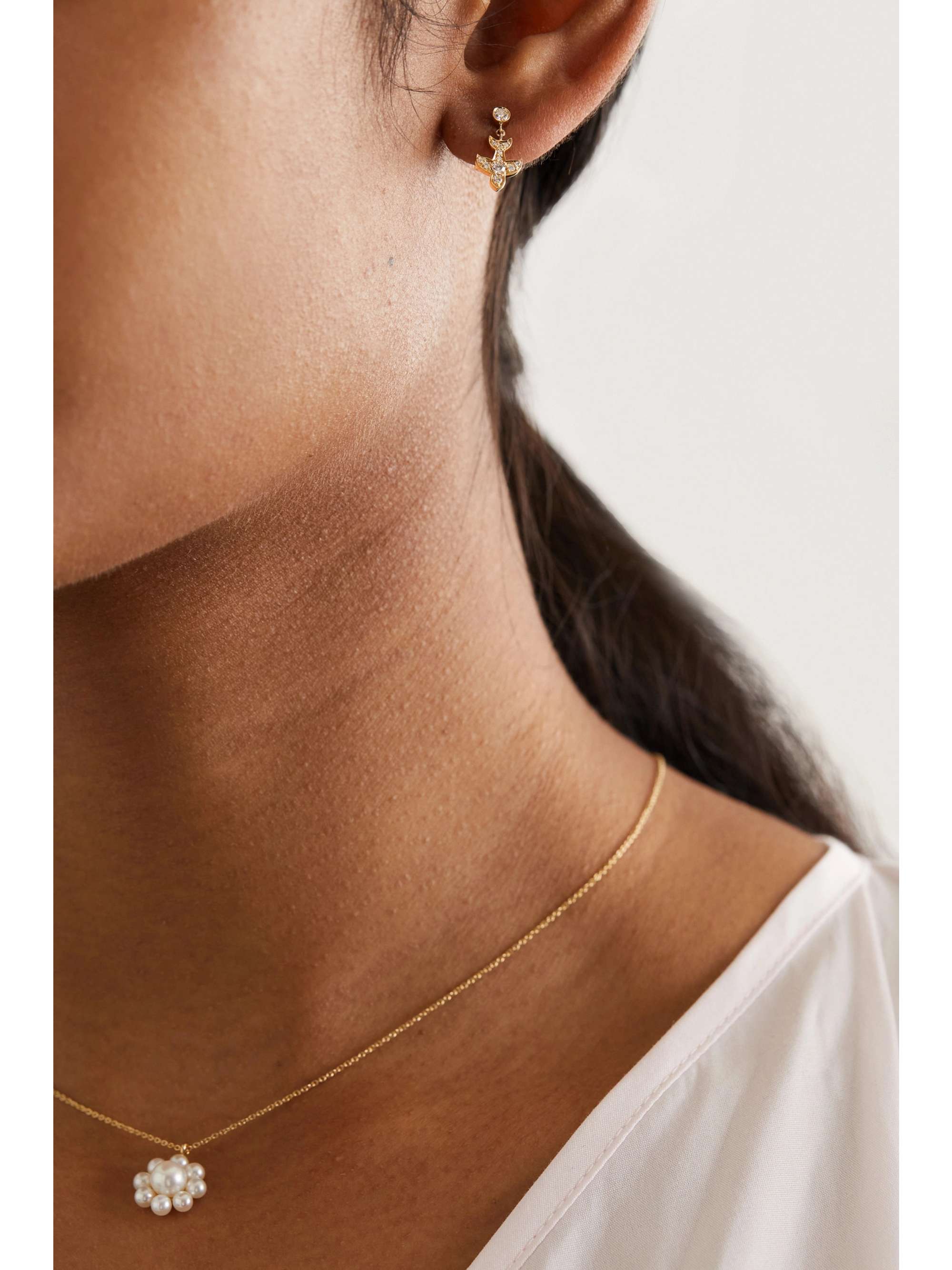 SOPHIE BILLE BRAHE Paloma 14-karat gold diamond single earring