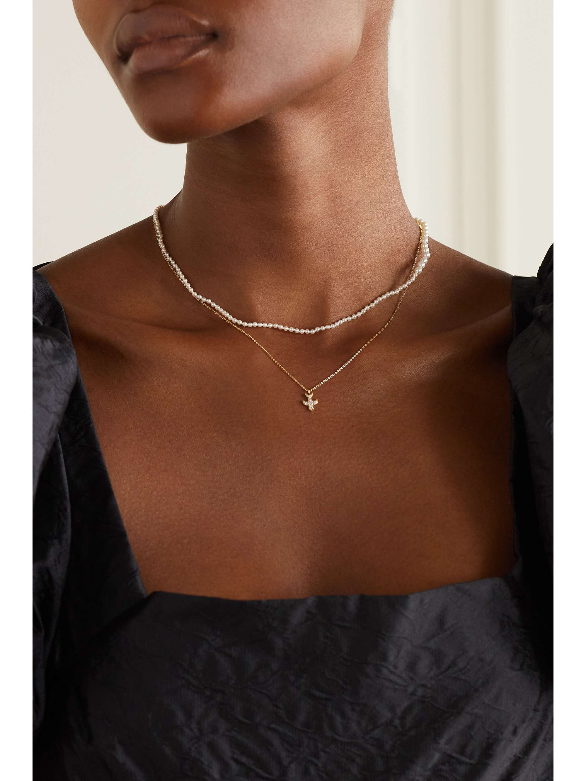 SOPHIE BILLE BRAHE Petite Paloma 18-karat gold diamond necklace