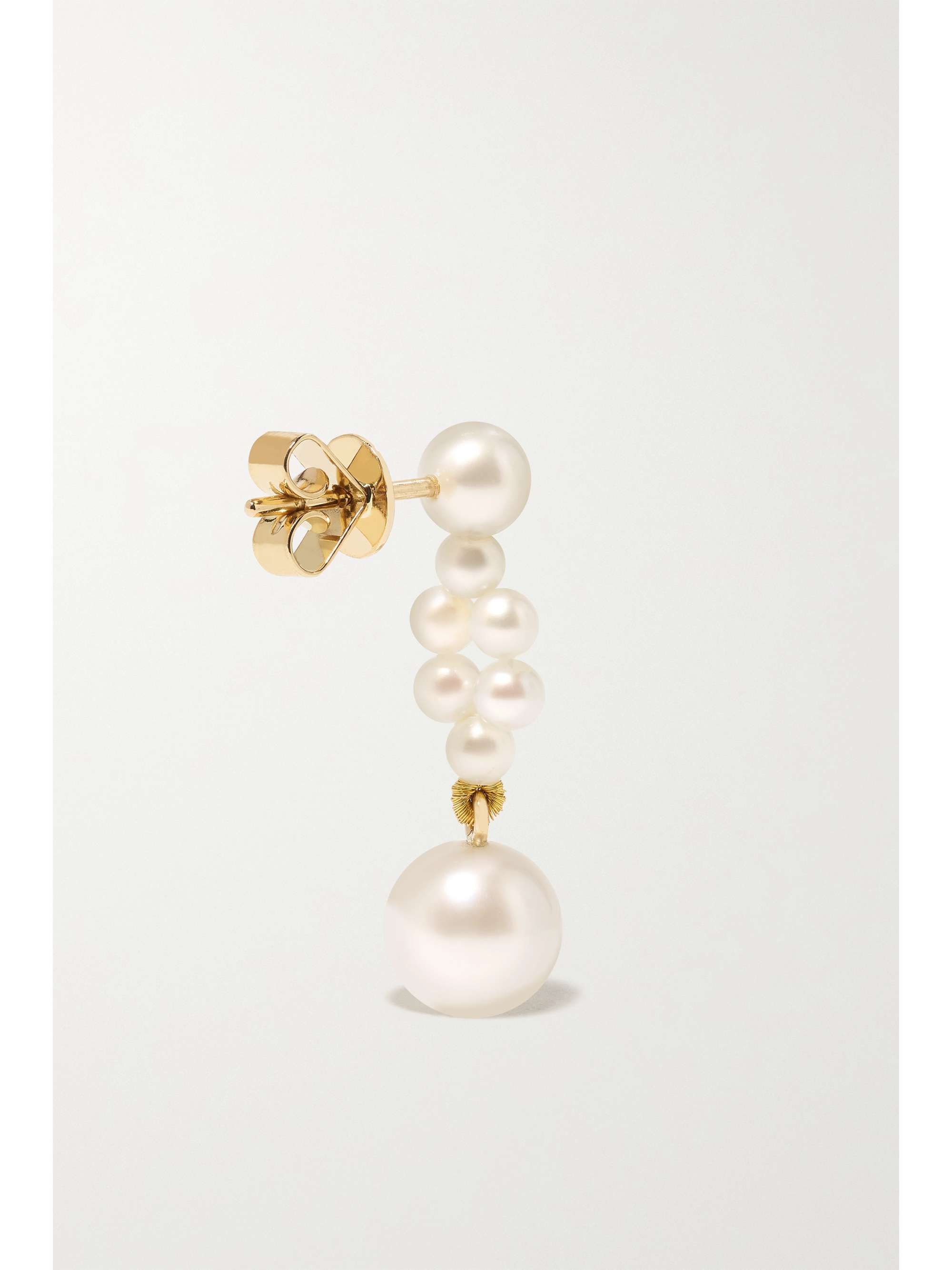 SOPHIE BILLE BRAHE Petite Tressé 14-karat gold pearl earrings