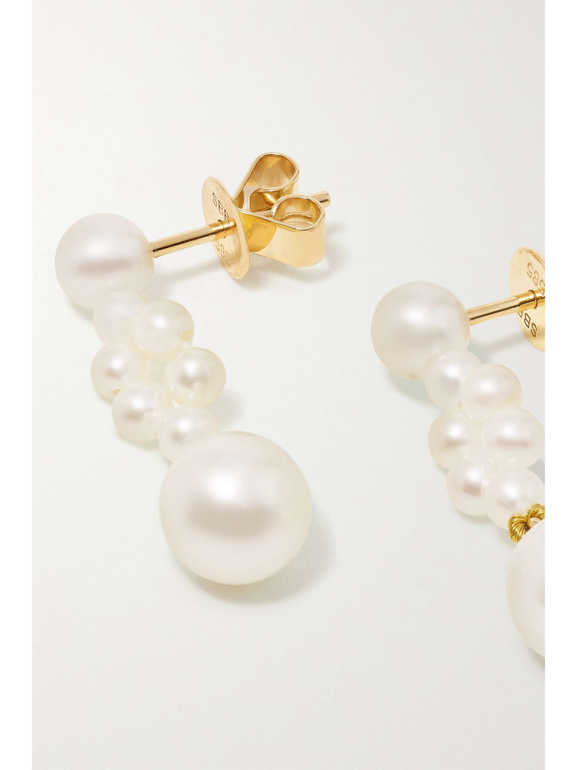 SOPHIE BILLE BRAHE Petite Tressé 14-karat gold pearl earrings