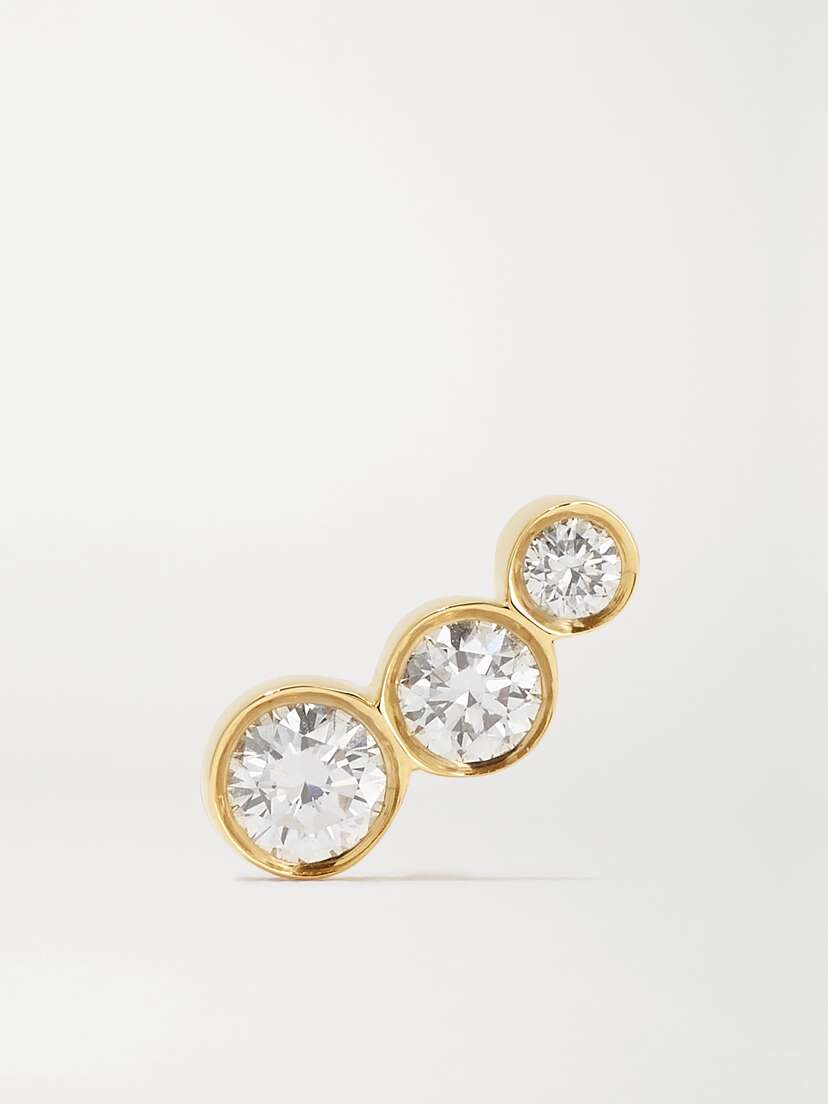 Sophie Bille Brahe Croissant Trois 18-karat Gold Diamond Single Earring