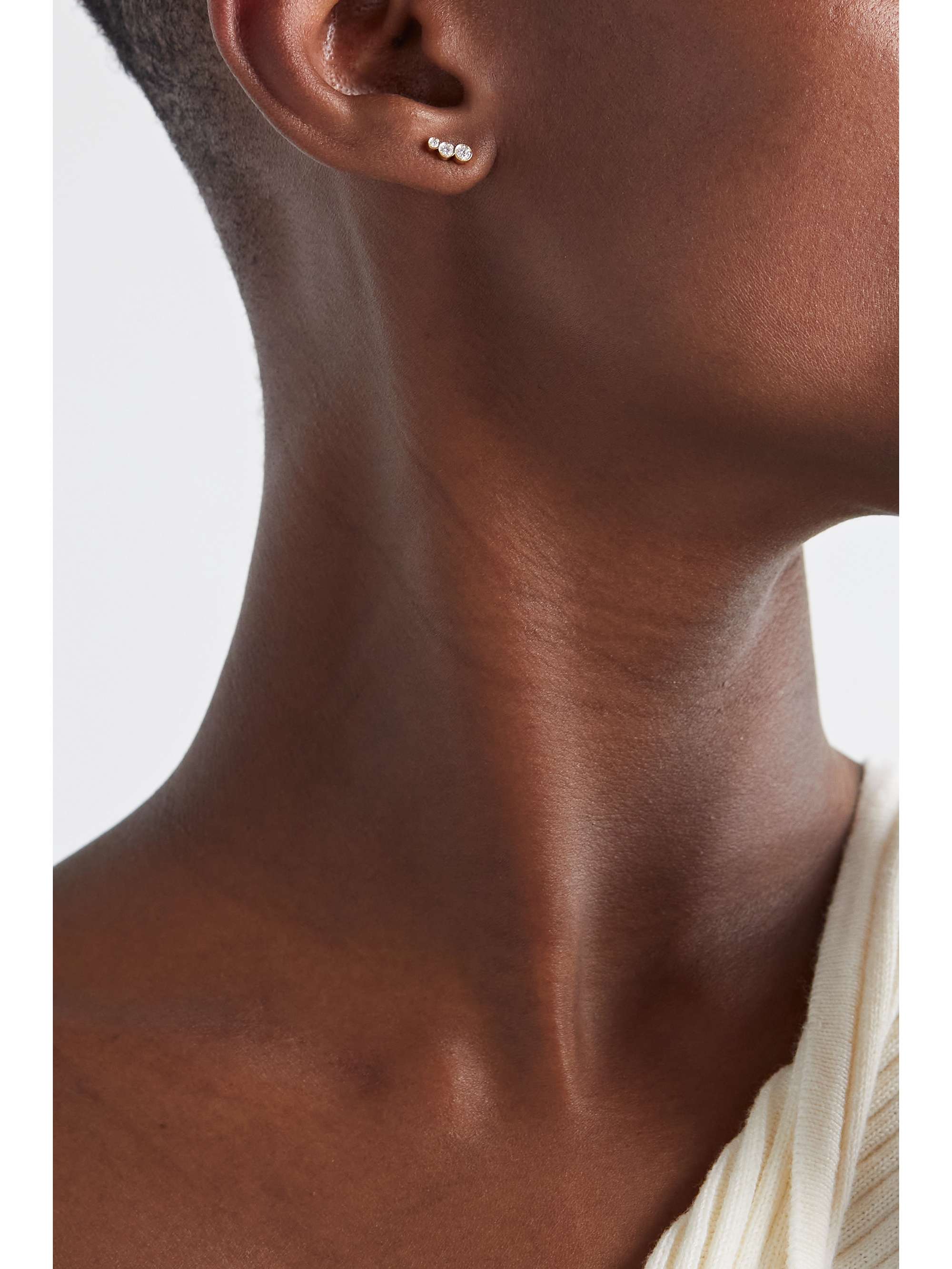 SOPHIE BILLE BRAHE Croissant Trois 18-karat gold diamond single earring