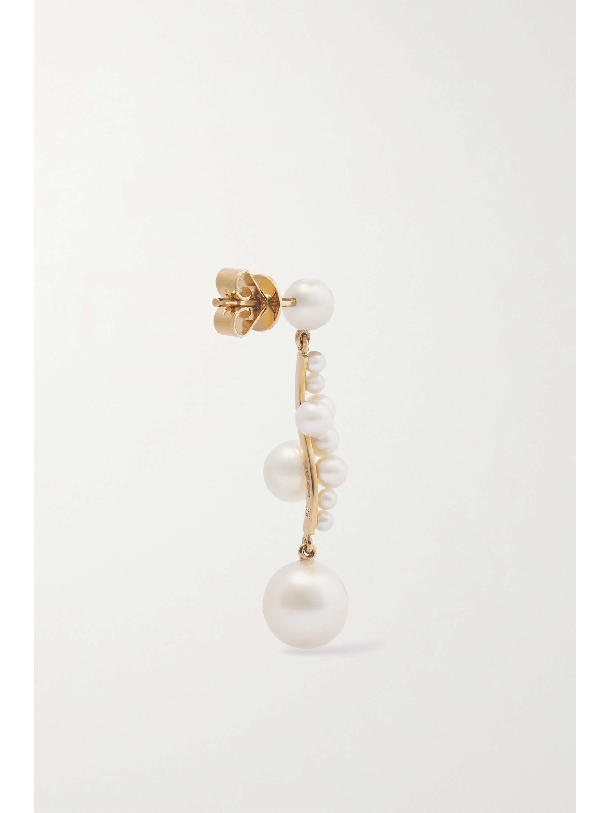SOPHIE BILLE BRAHE Ocean Perle einzelner Ohrring aus 14 Karat Gold mit Perlen