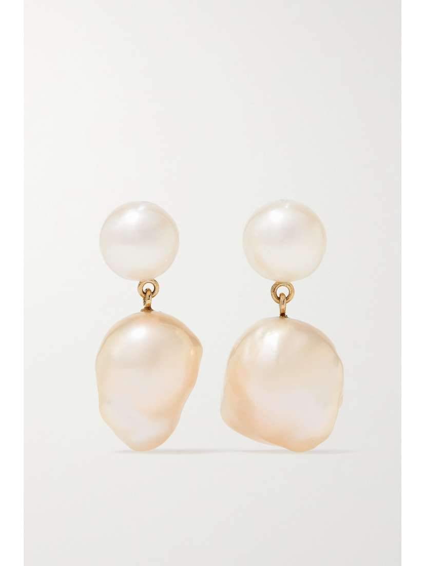 Sophie Bille Brahe Venus Rose 14-karat Gold Pearl Earrings