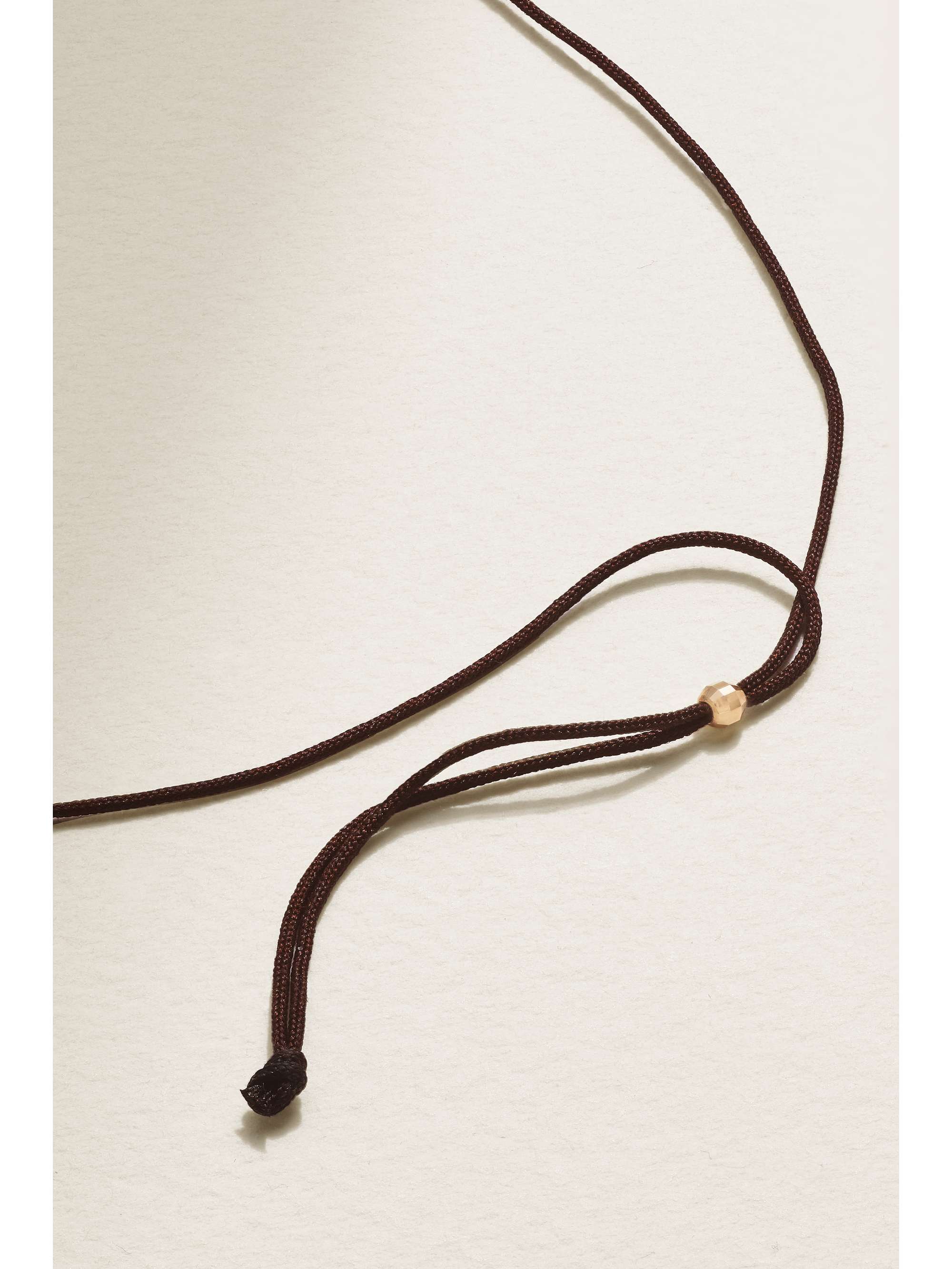 MIZUKI 14-karat gold, cord and diamond necklace