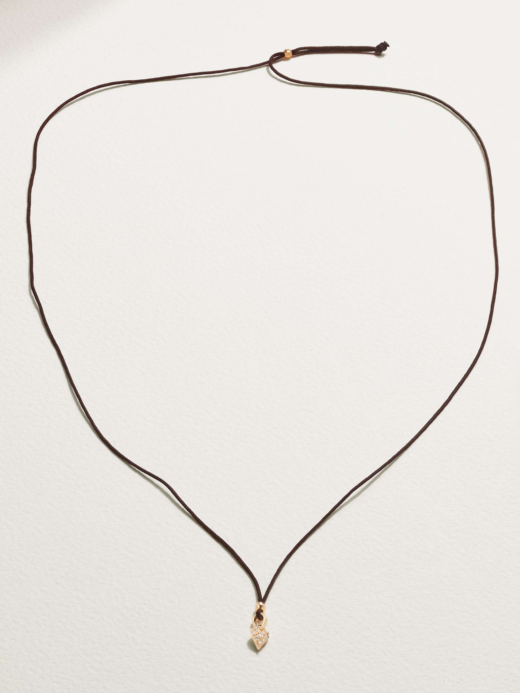 MIZUKI 14-karat gold, cord and diamond necklace
