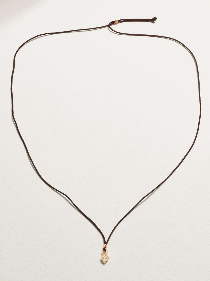 Mizuki 14-karat Gold, Cord And Diamond Necklace