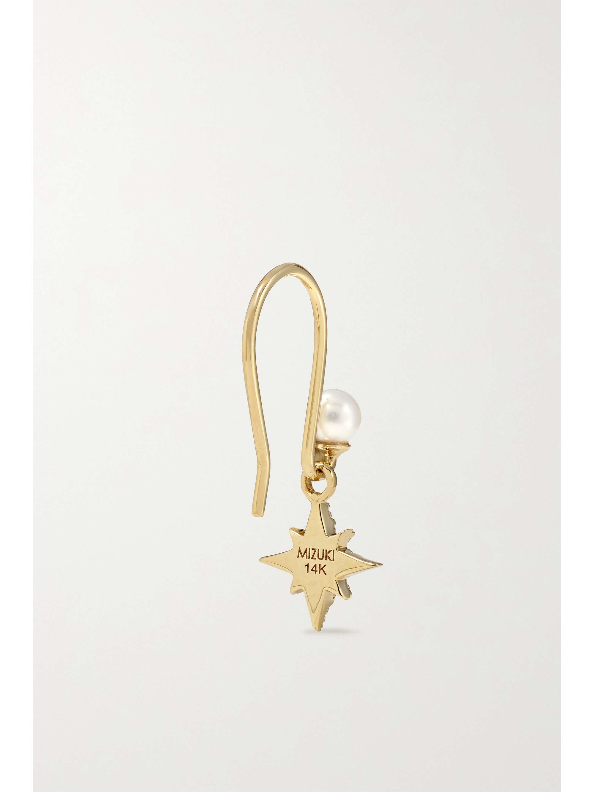 MIZUKI 14-karat gold, pearl and diamond earrings